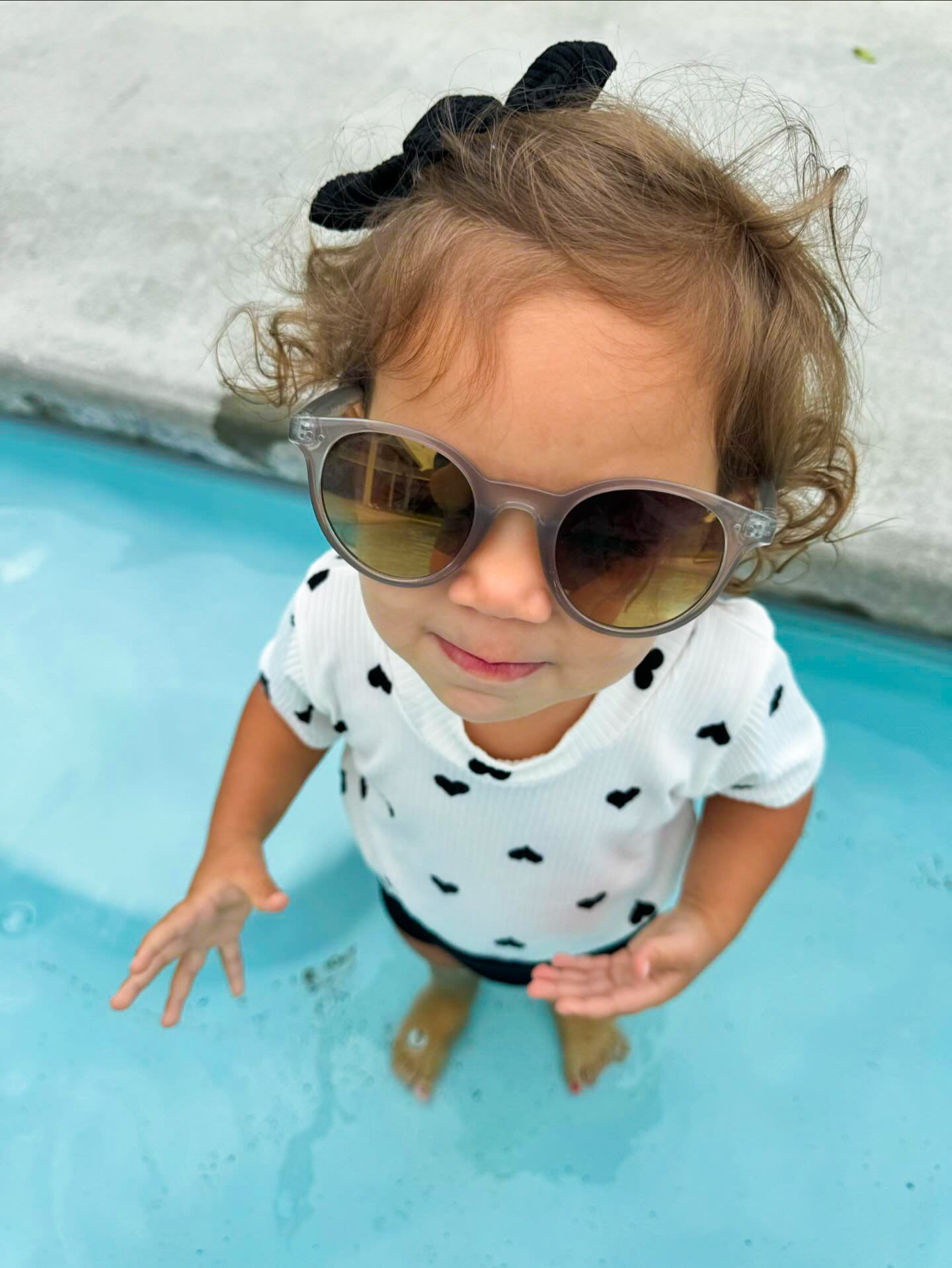 Flipped Black Hearts On White Ribbed Summer Lounge Top