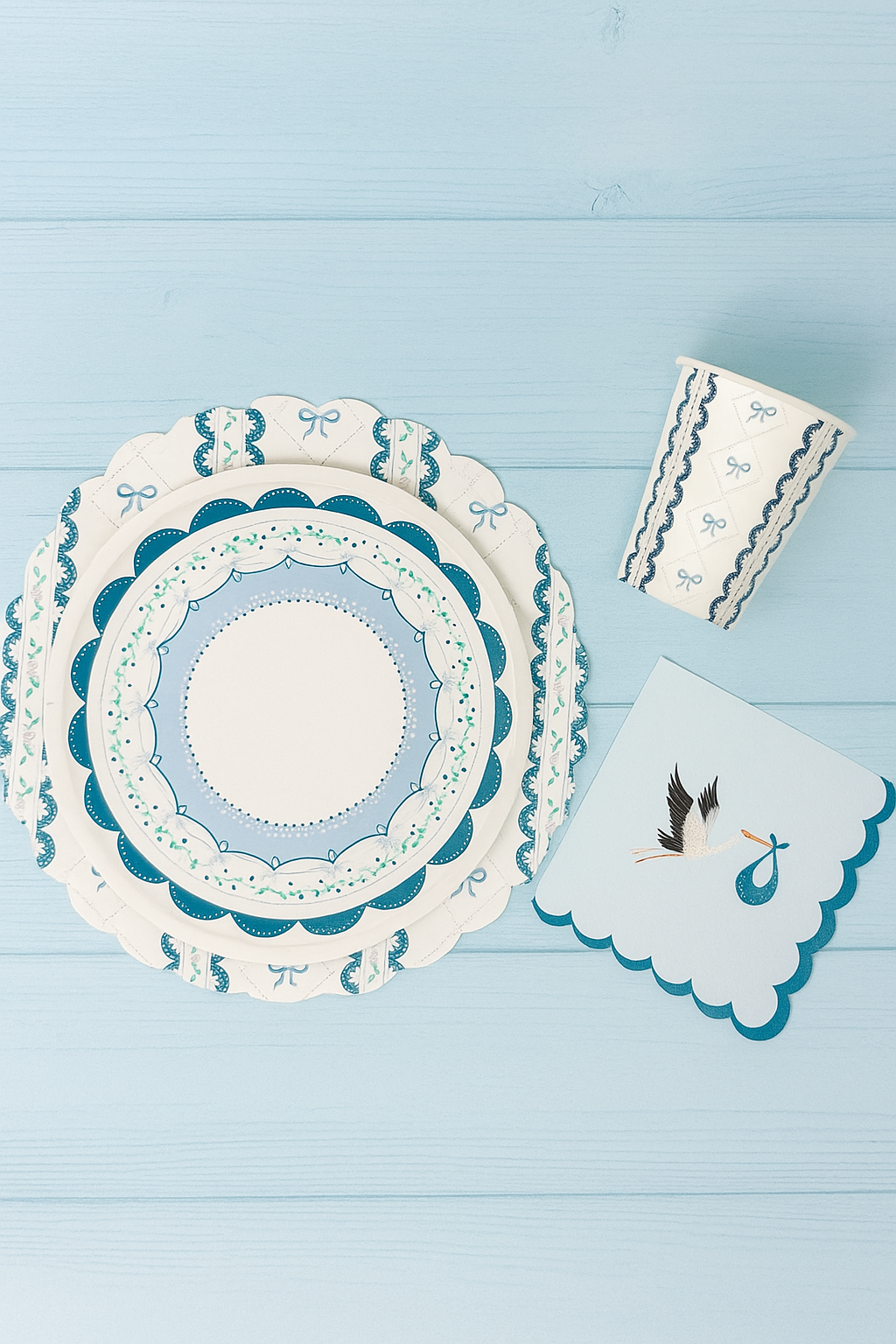Blue Baby Shower Napkins (set Of 16)