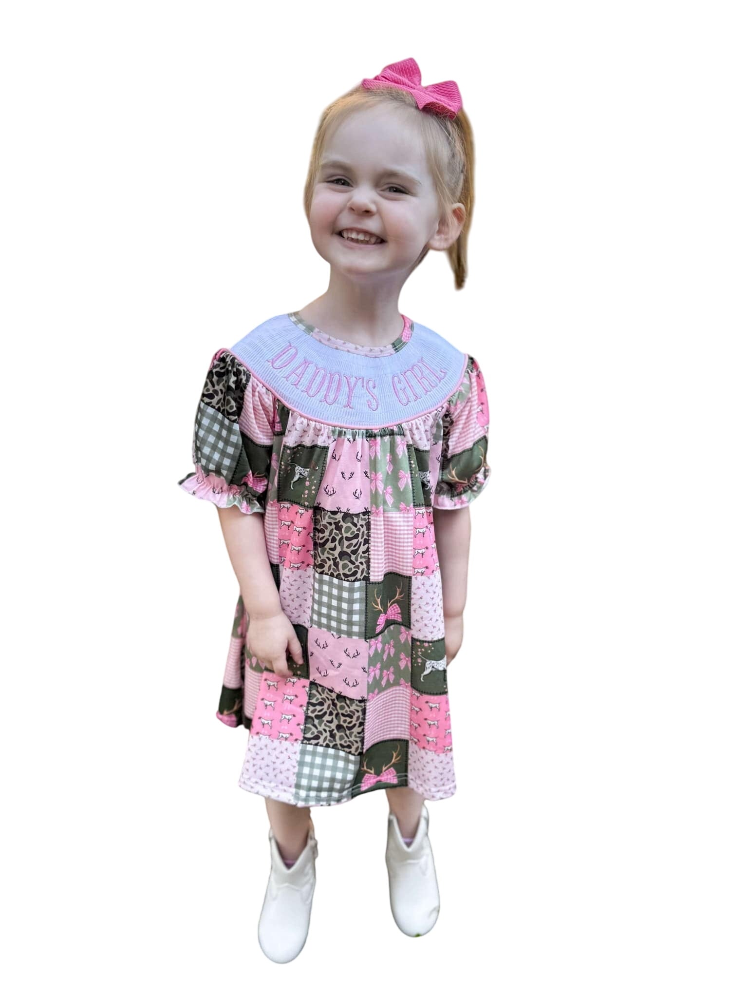 Smocked Hunting Daddys Girl Dress