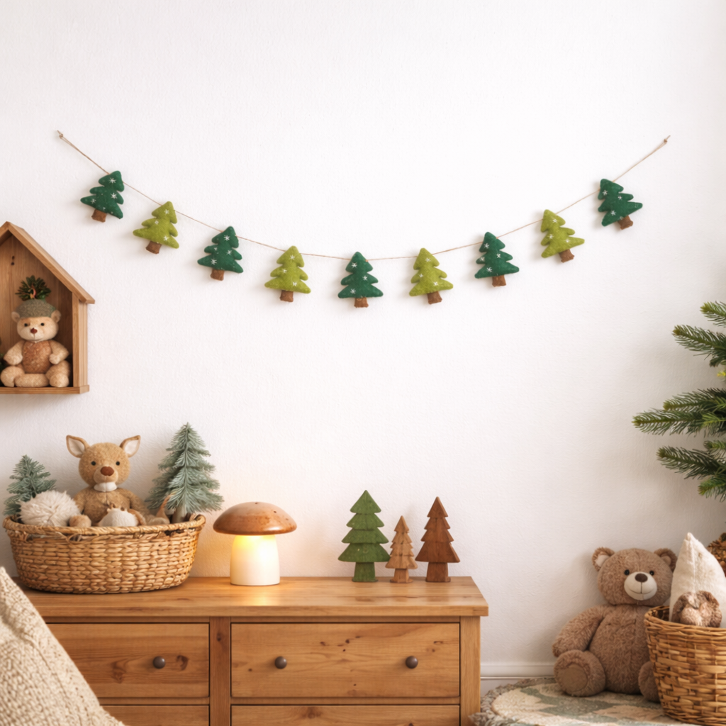 Christmas Tree Garland With Jute Thread
