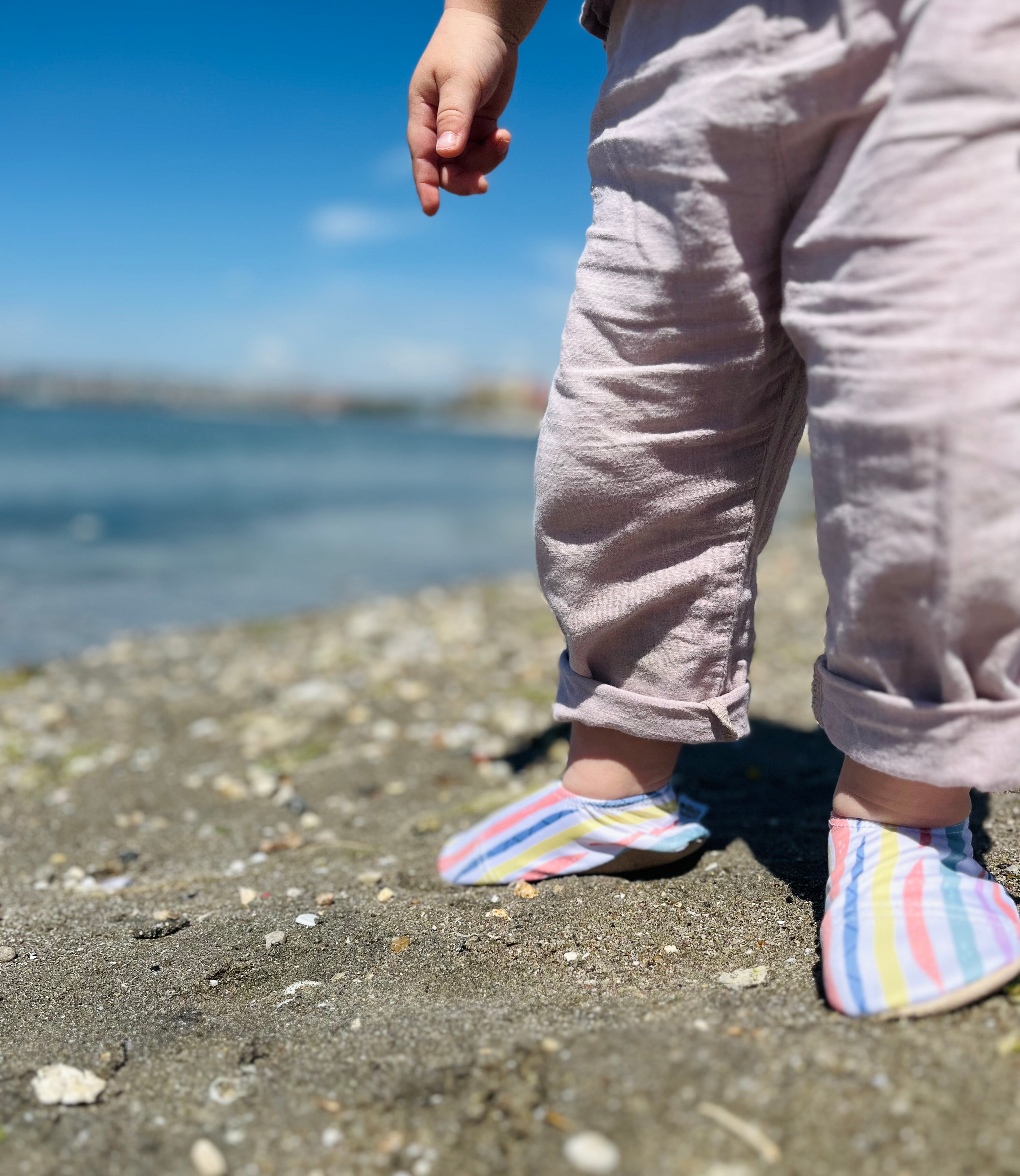 Non-slip Sole, Unisex Baby, Children's Sea Shoes, Pool Booties, Lines