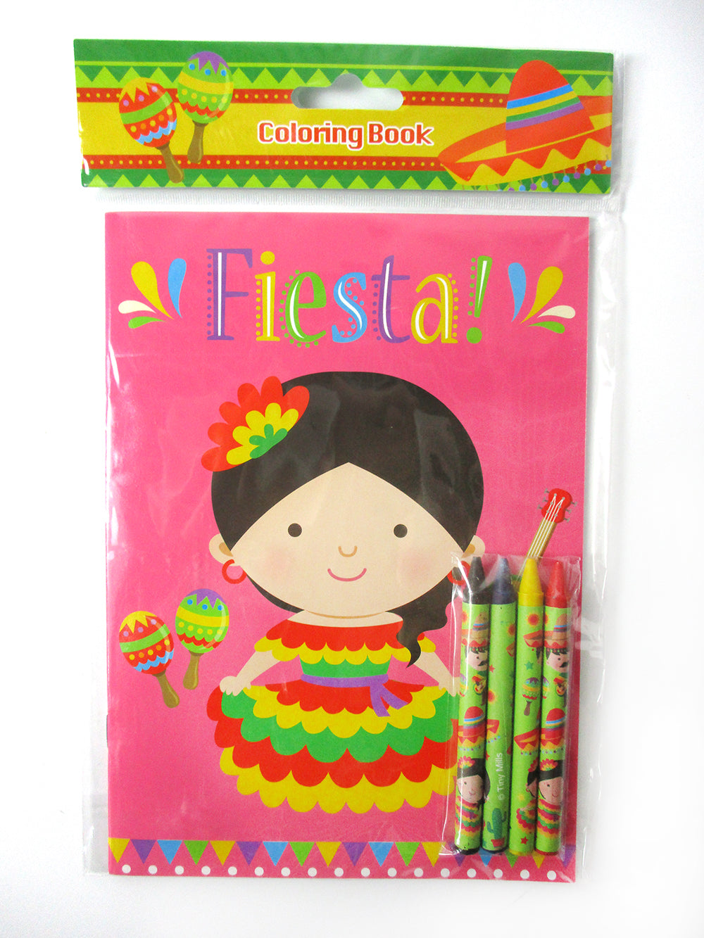 Fiesta Coloring Books With Crayons Party Favors - Set Of 6 Or 12