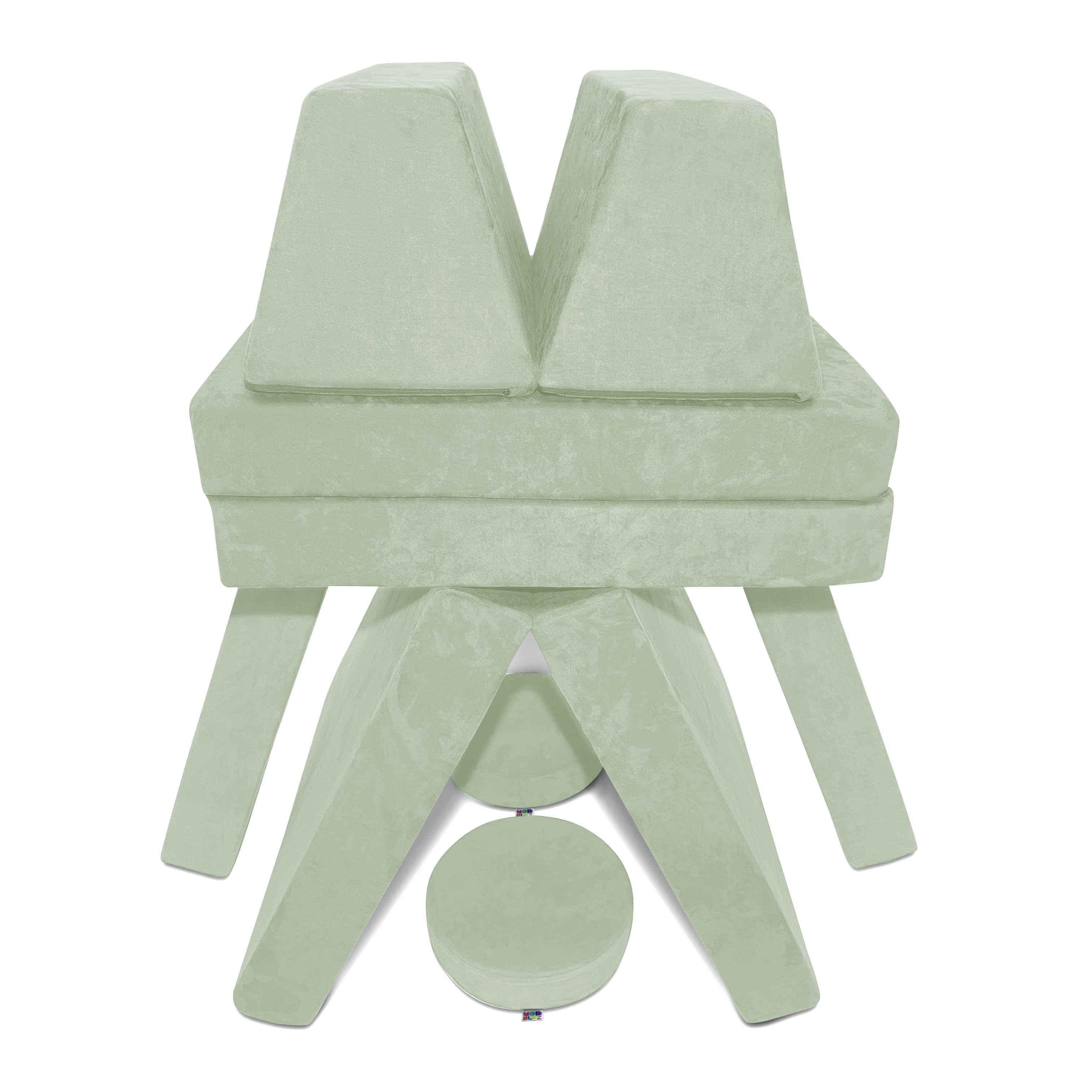 10 Piece Large Soft Furniture Playset Modular Microsuede Foam Play Couch For Creative Kids