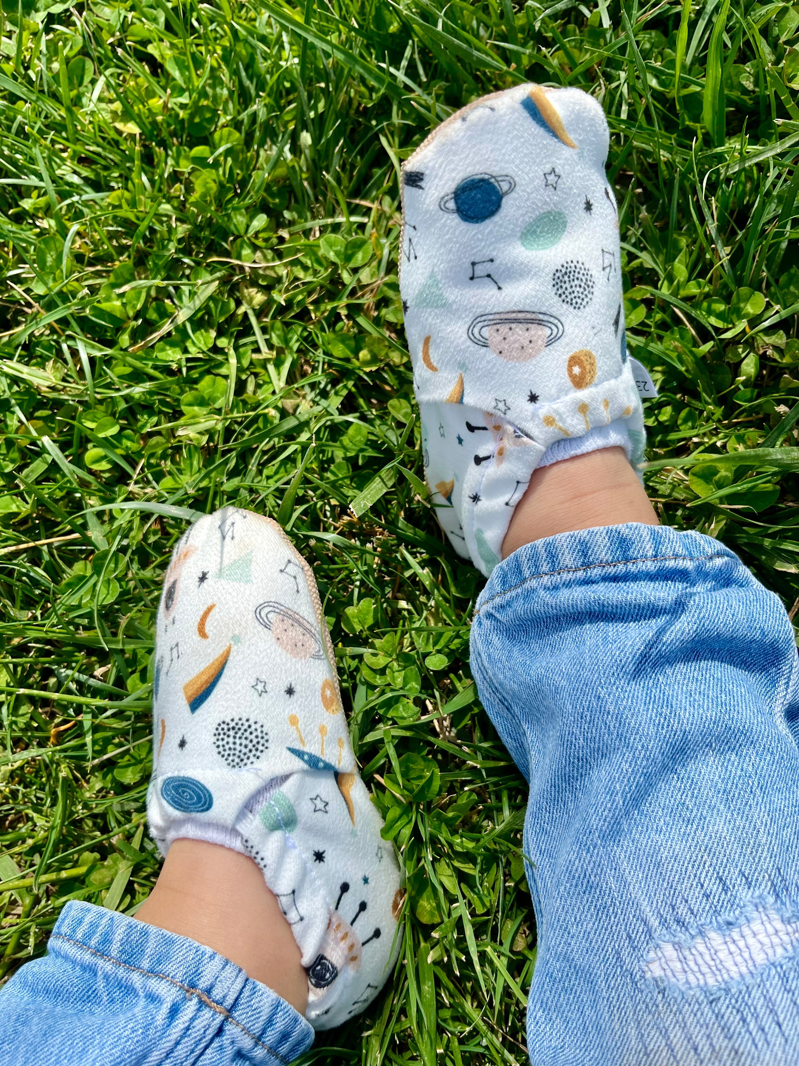 Ella Bonna Non-slip Sole Spaceship Patterned Baby Booties, Home Boot Slippers Nursery Shoes