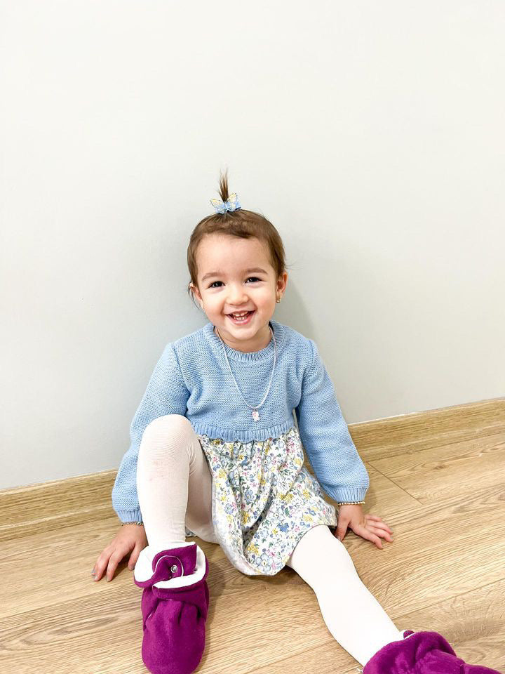 Organic Baby Booties, Newborn Booties Basic, Purple