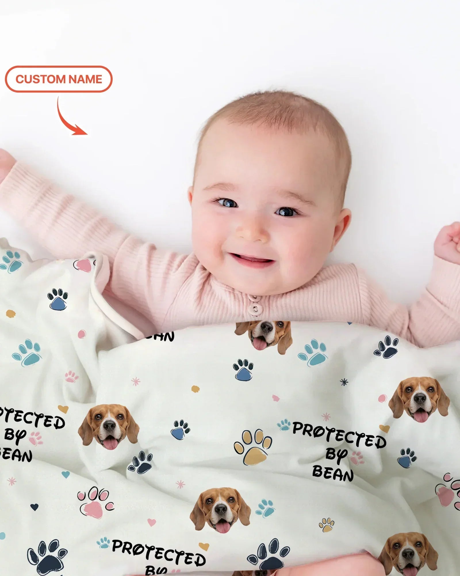 Custom Dog Pattern Bamboo Blanket