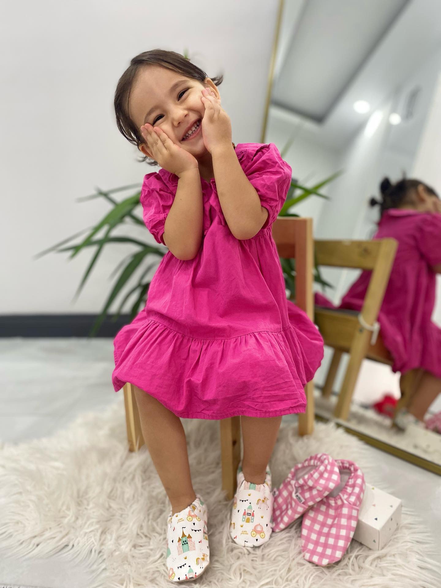 Ella Bonna Non-slip Sole Princess Patterned Baby Booties, Home Boot Slippers Nursery Shoes