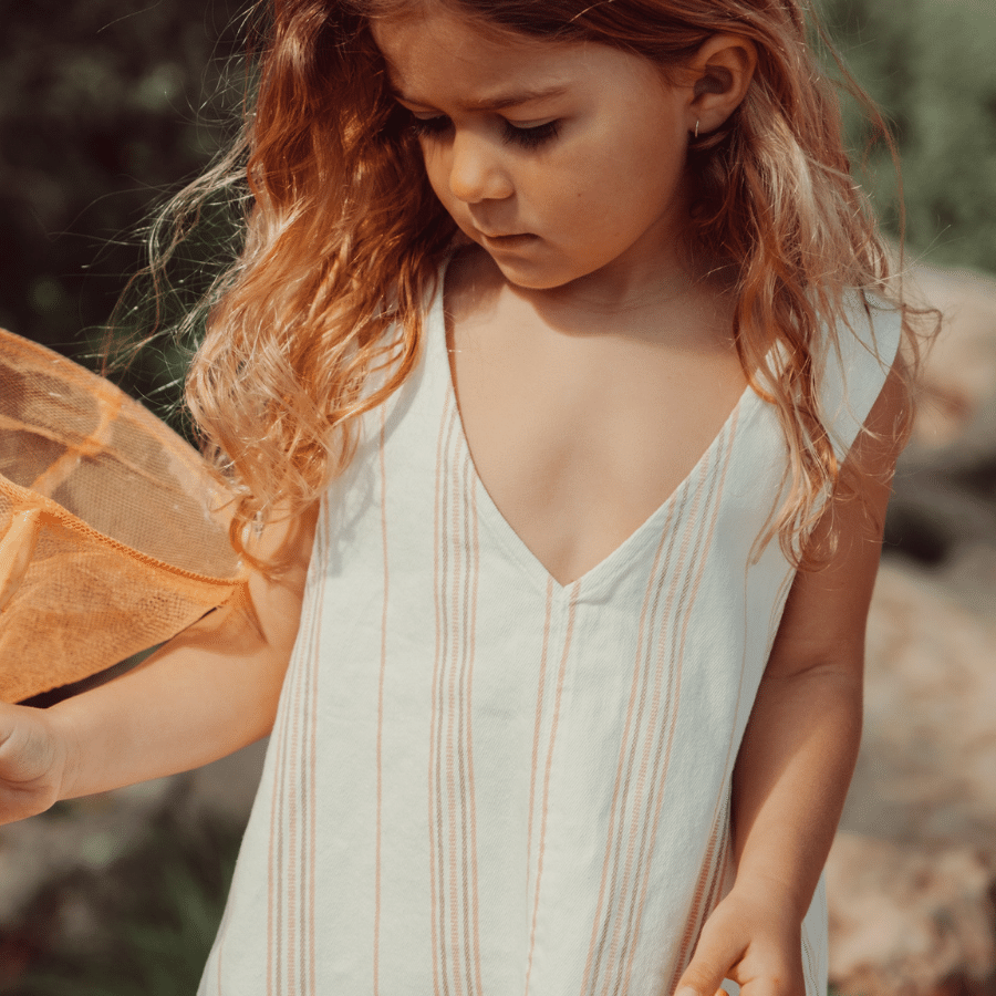 The Printed Short Sleeve Dress - Rose Stripe