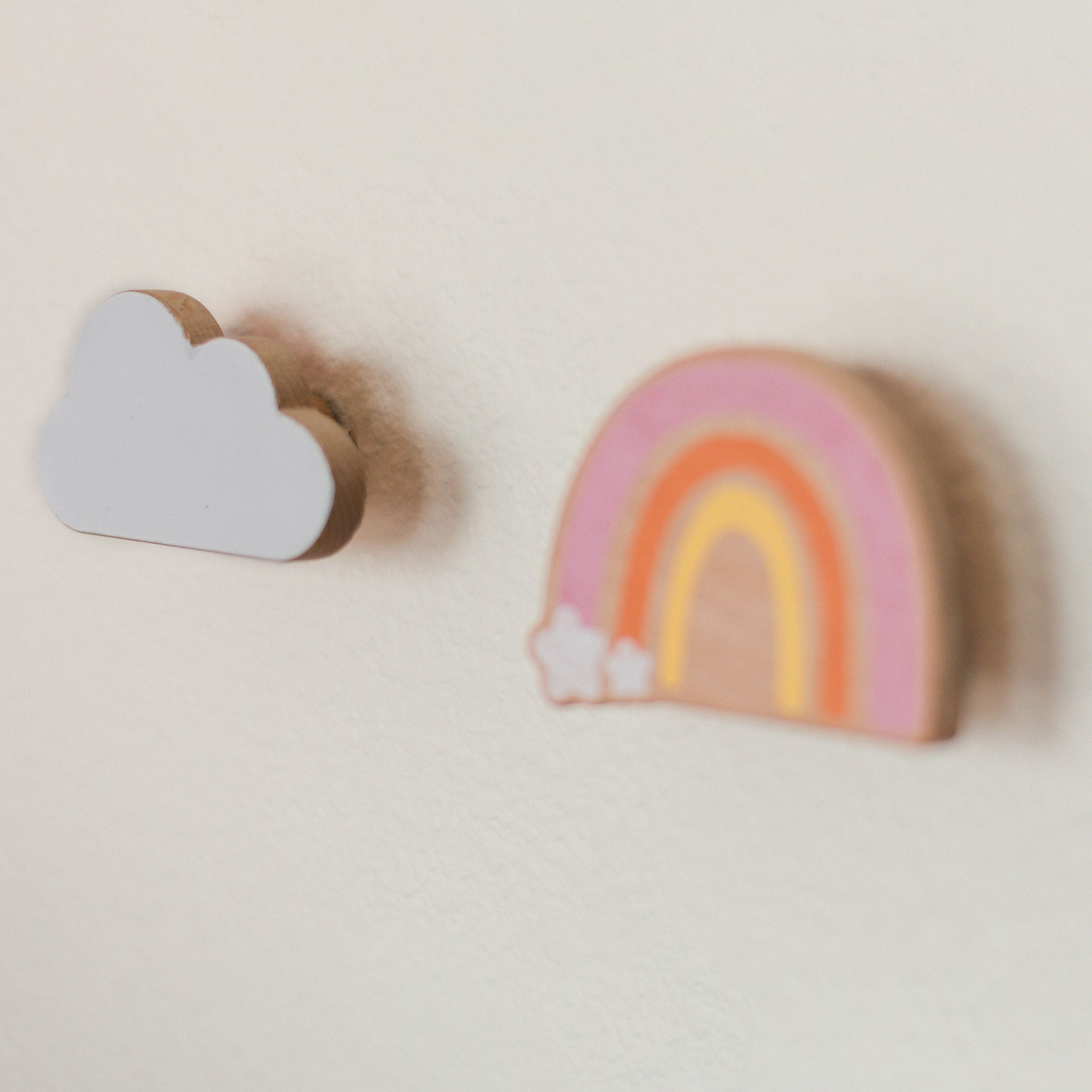 Wonderbee™ Dusty Pink Rainbow Decorative Painted Wall Hook