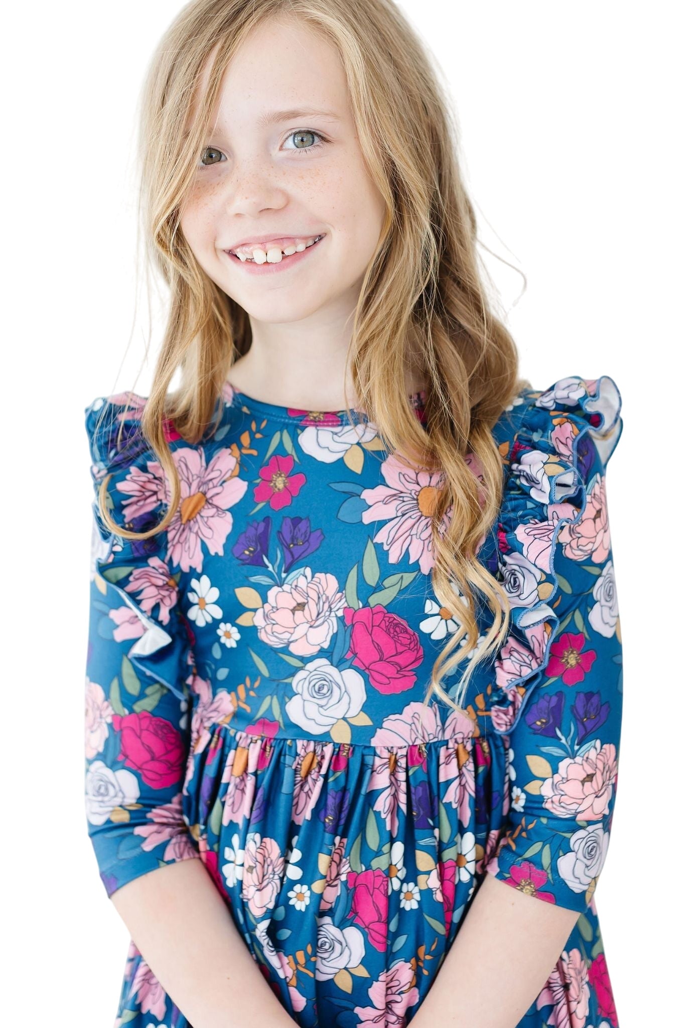 Vintage Garden Ruffle Twirl Dress