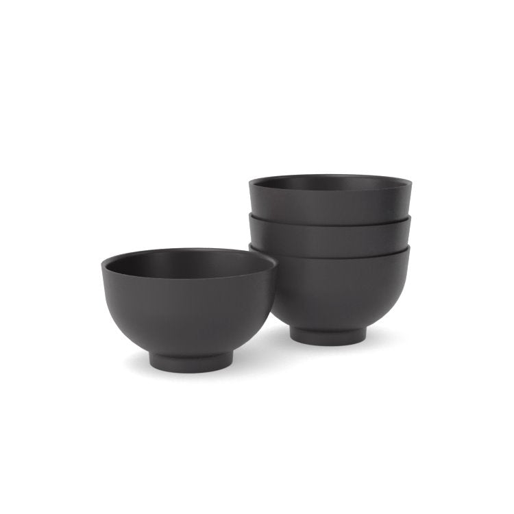 Rice Bowl Set - Black - Set Of 4