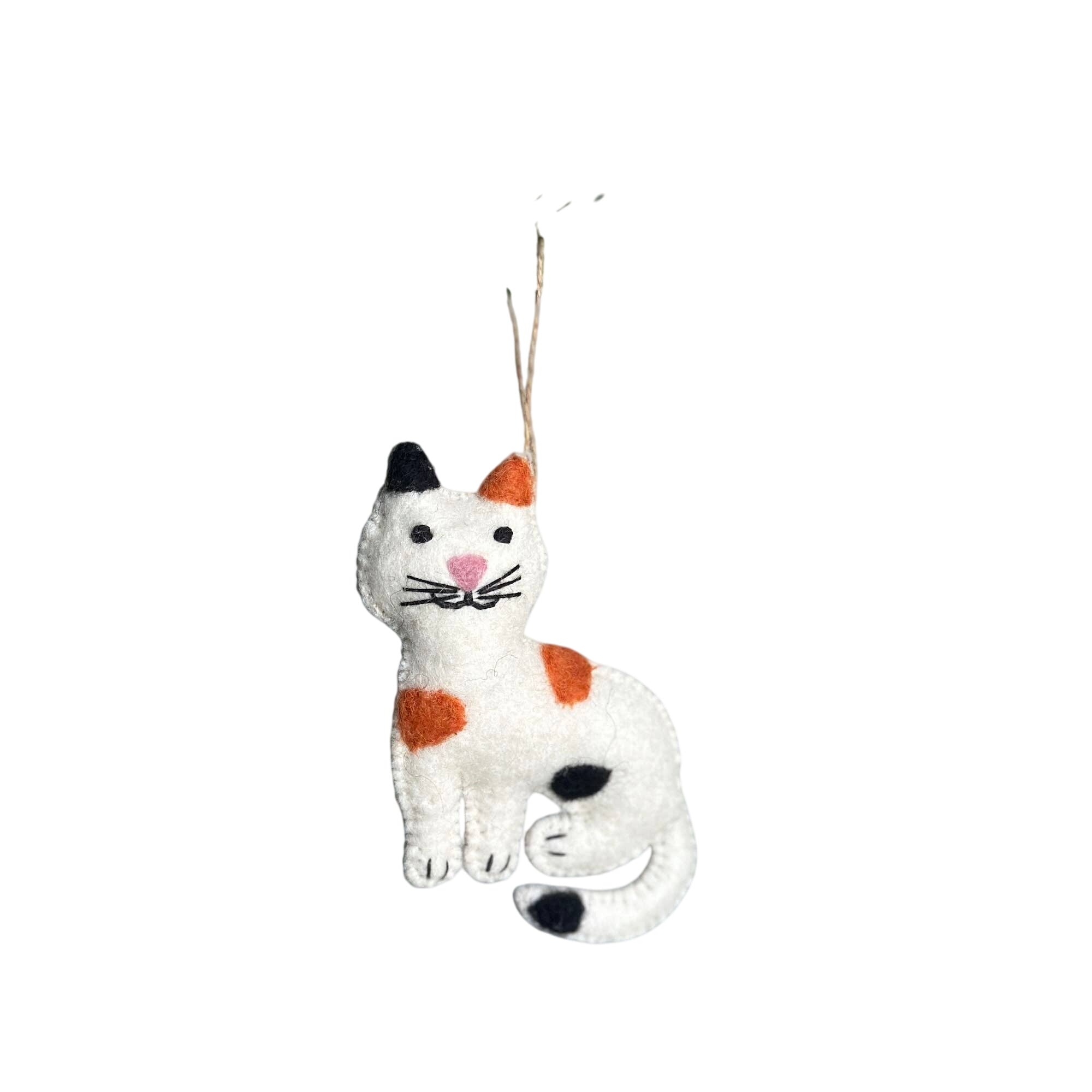 Felt Ornament - Stitched Cat