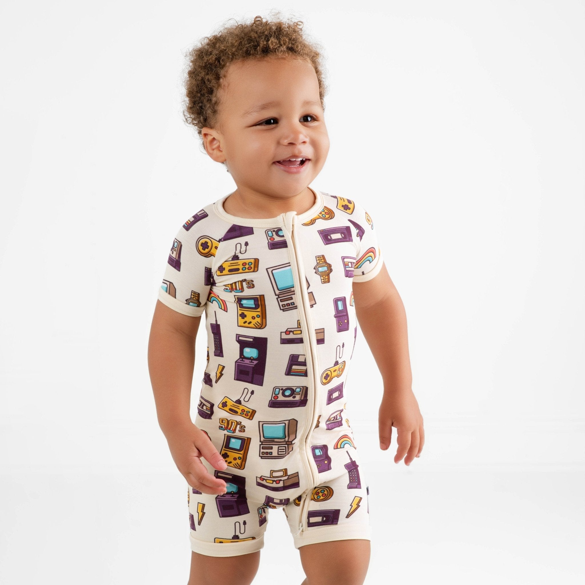90's Retro Short Sleeve Romper