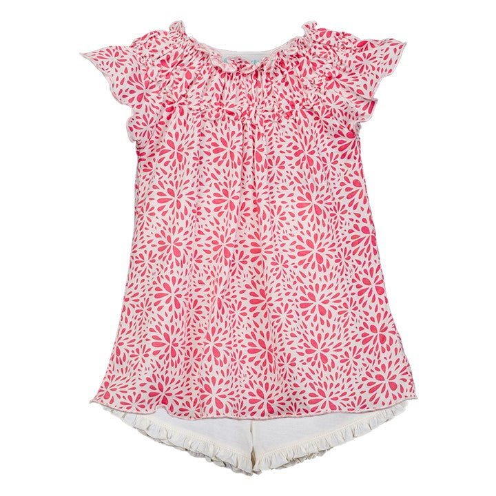 Ruched Tunic Set - Splashes On White