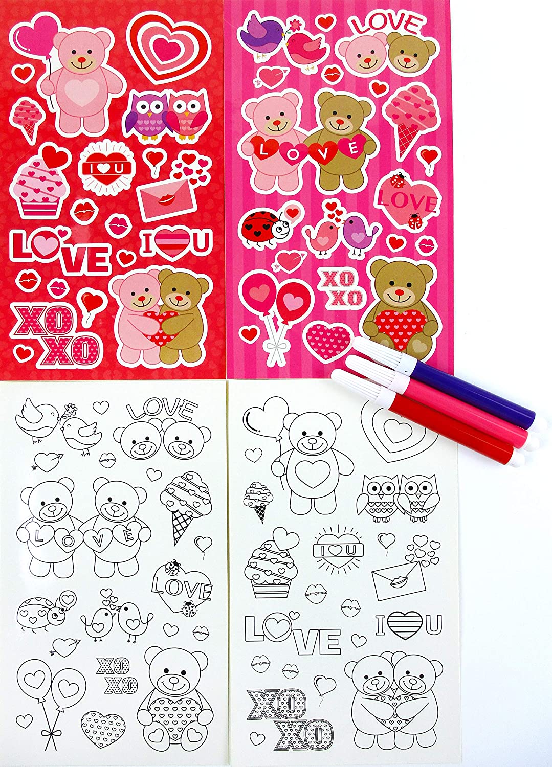 Valentine's Day Value Pack Arts And Crafts Party Favor Handout Kits