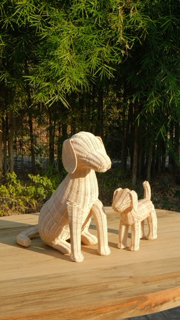Large Potcake Rattan Dog