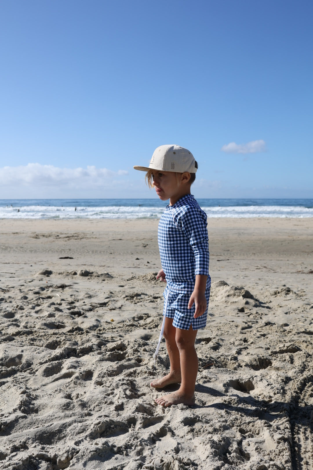Child Rash Guard | Blue Gingham