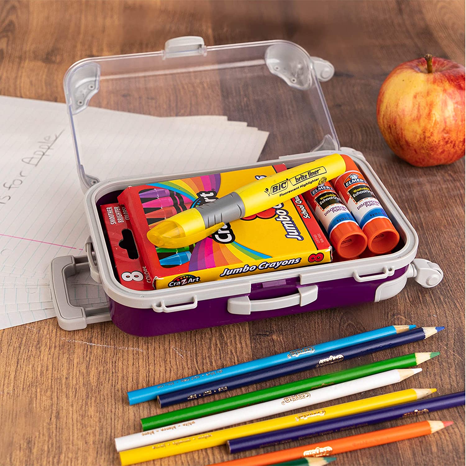 Purple Plastic Suitcase Candy Box 3 Pack 7.5"x5"x2.5"