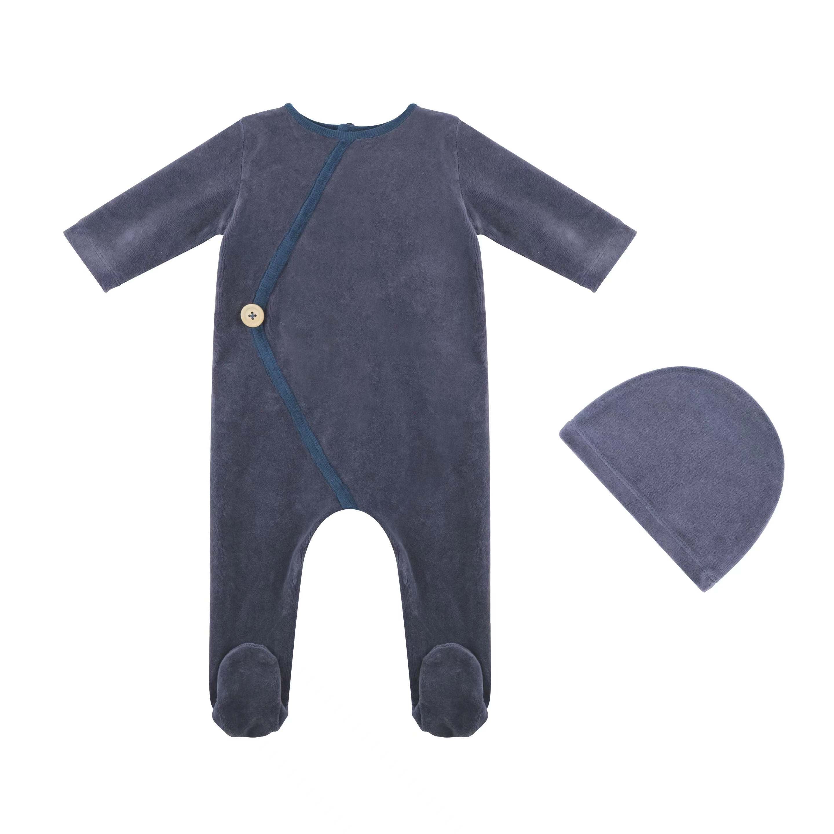 Corduroy Kimono Footie And Bonnet