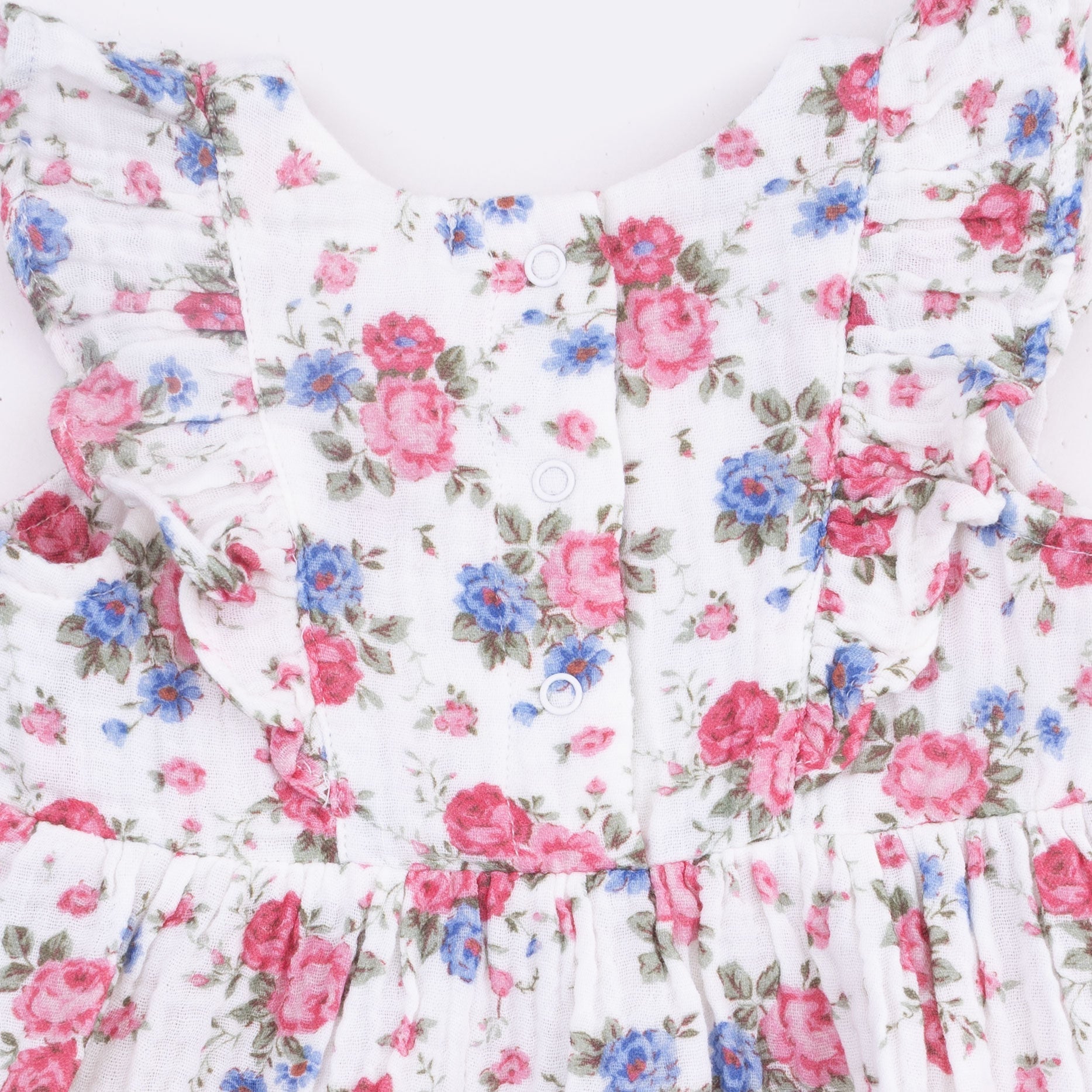 Cabbage Roses - Ruffle Sleeve Dress And Bloomer