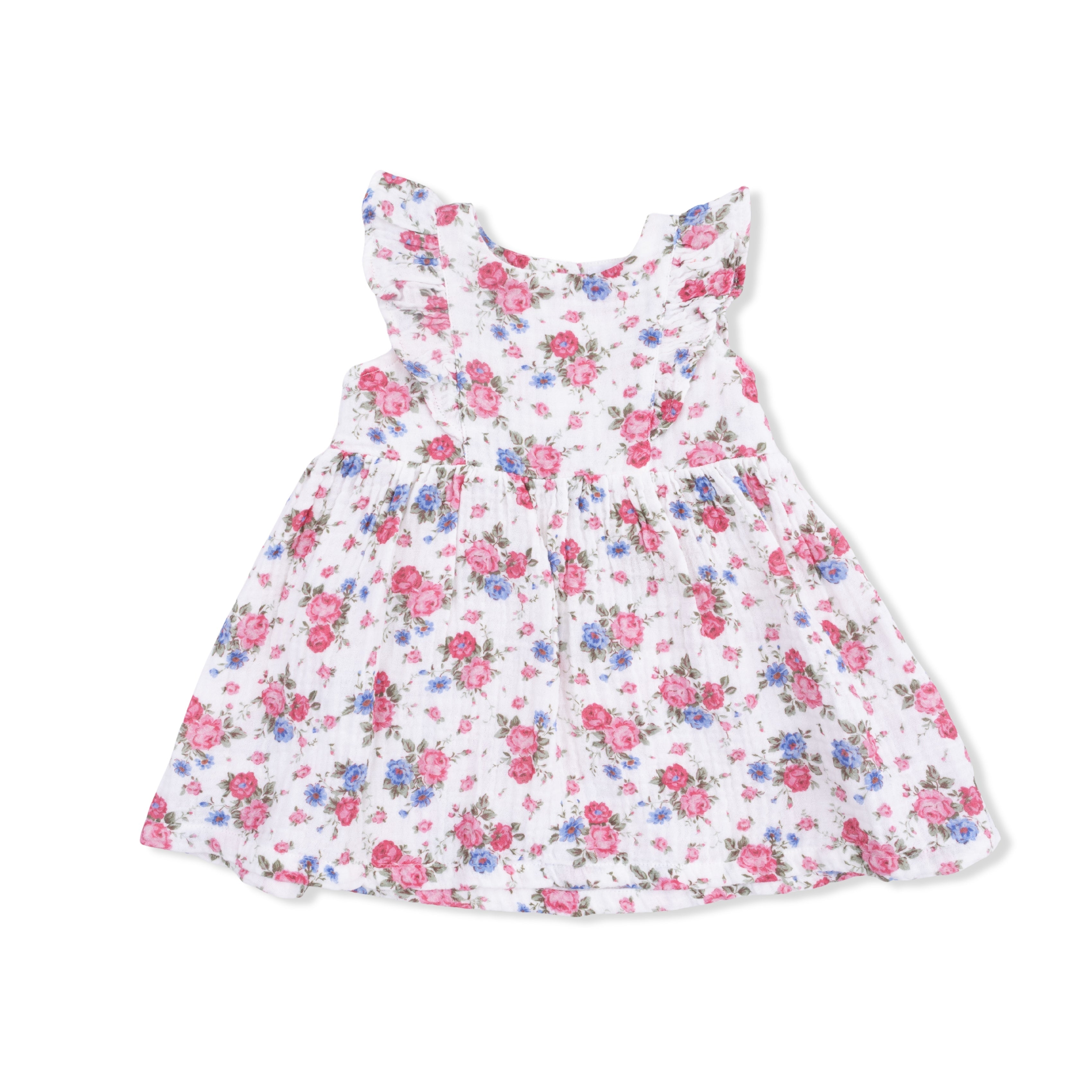 Cabbage Roses - Ruffle Sleeve Dress And Bloomer