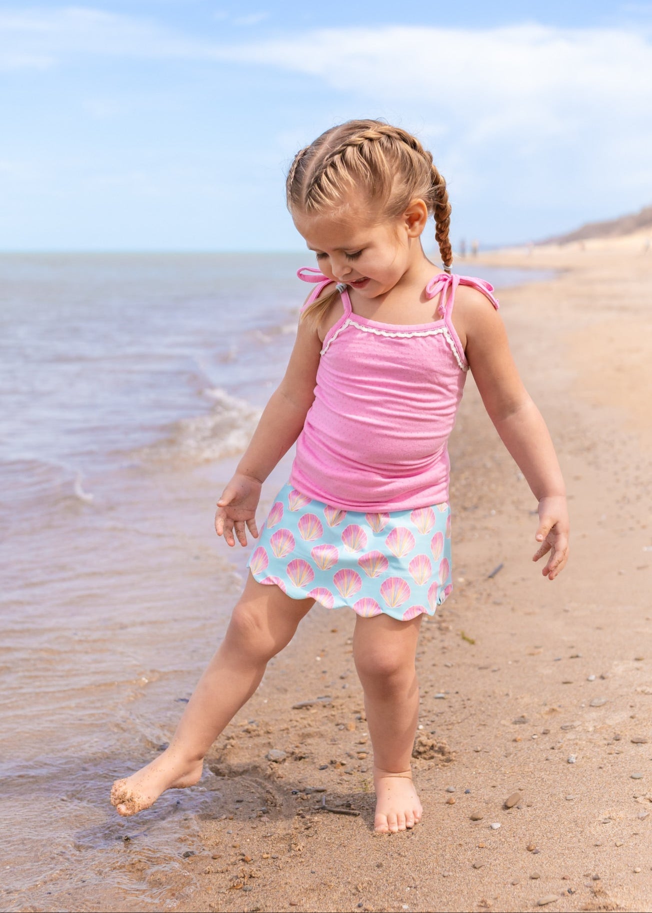 Serene Seashell Athletic Skort