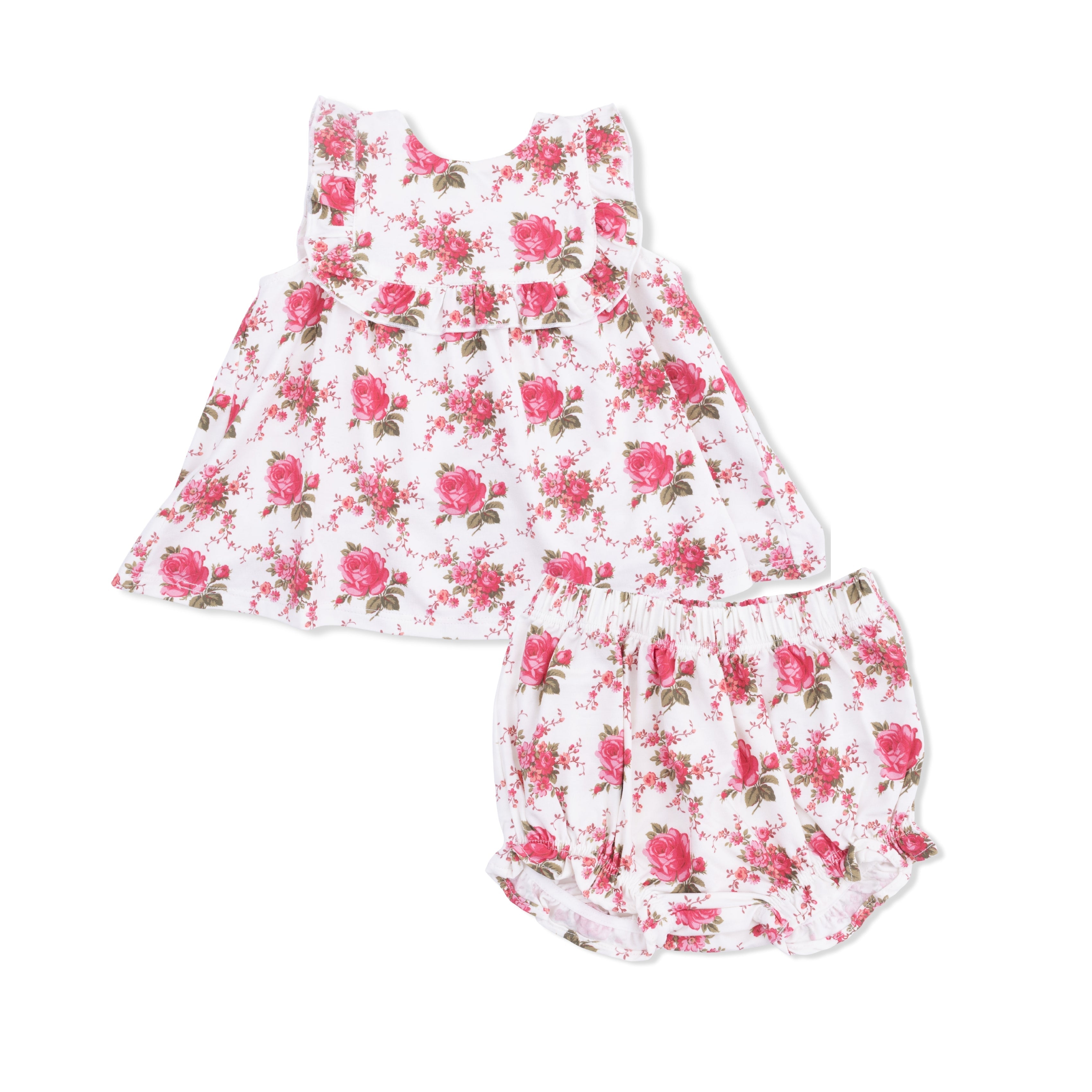 Elegant Roses - Ruffle Top And Bloomer