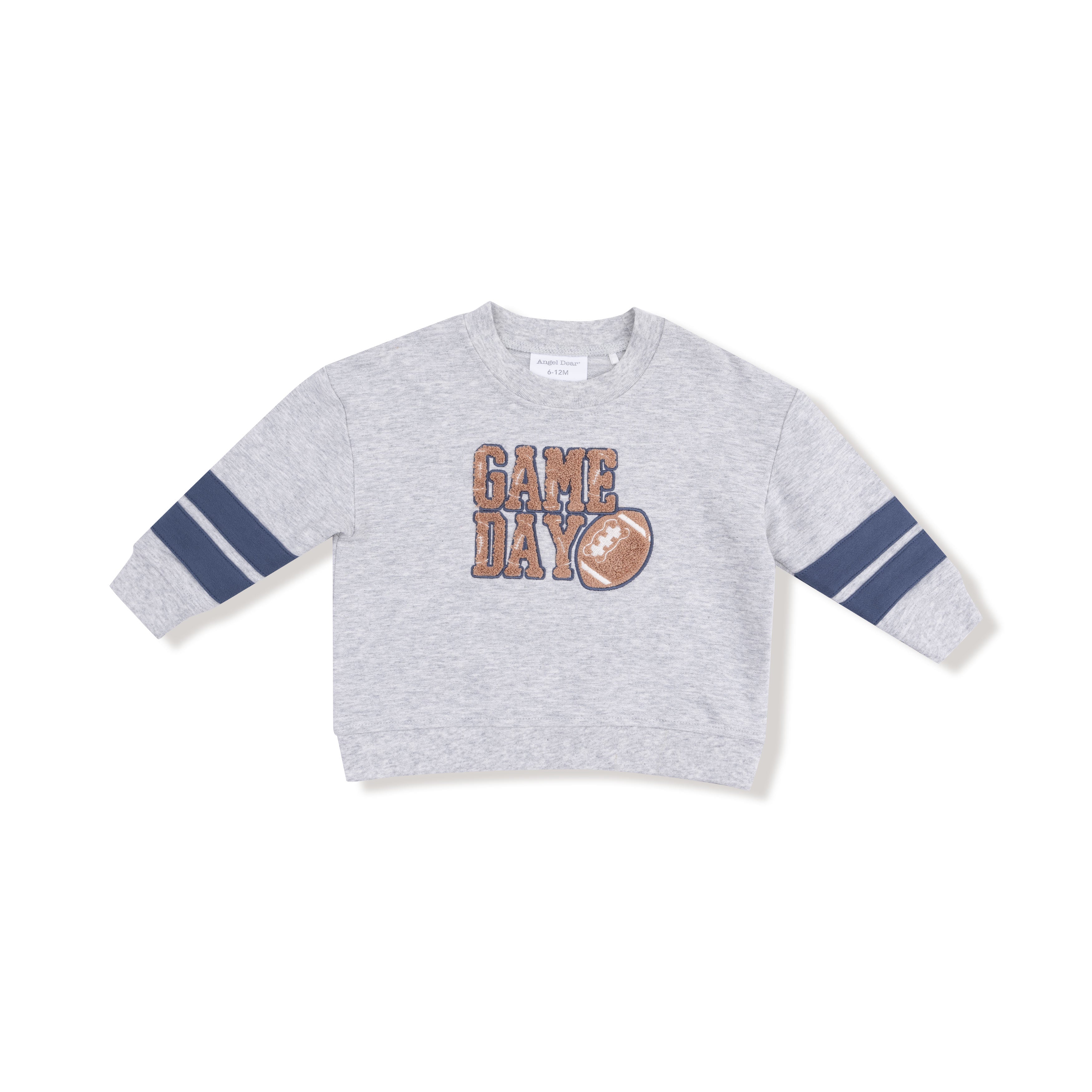 Cozy Drop Sleeve Sweatshirt With Varsity Stripes