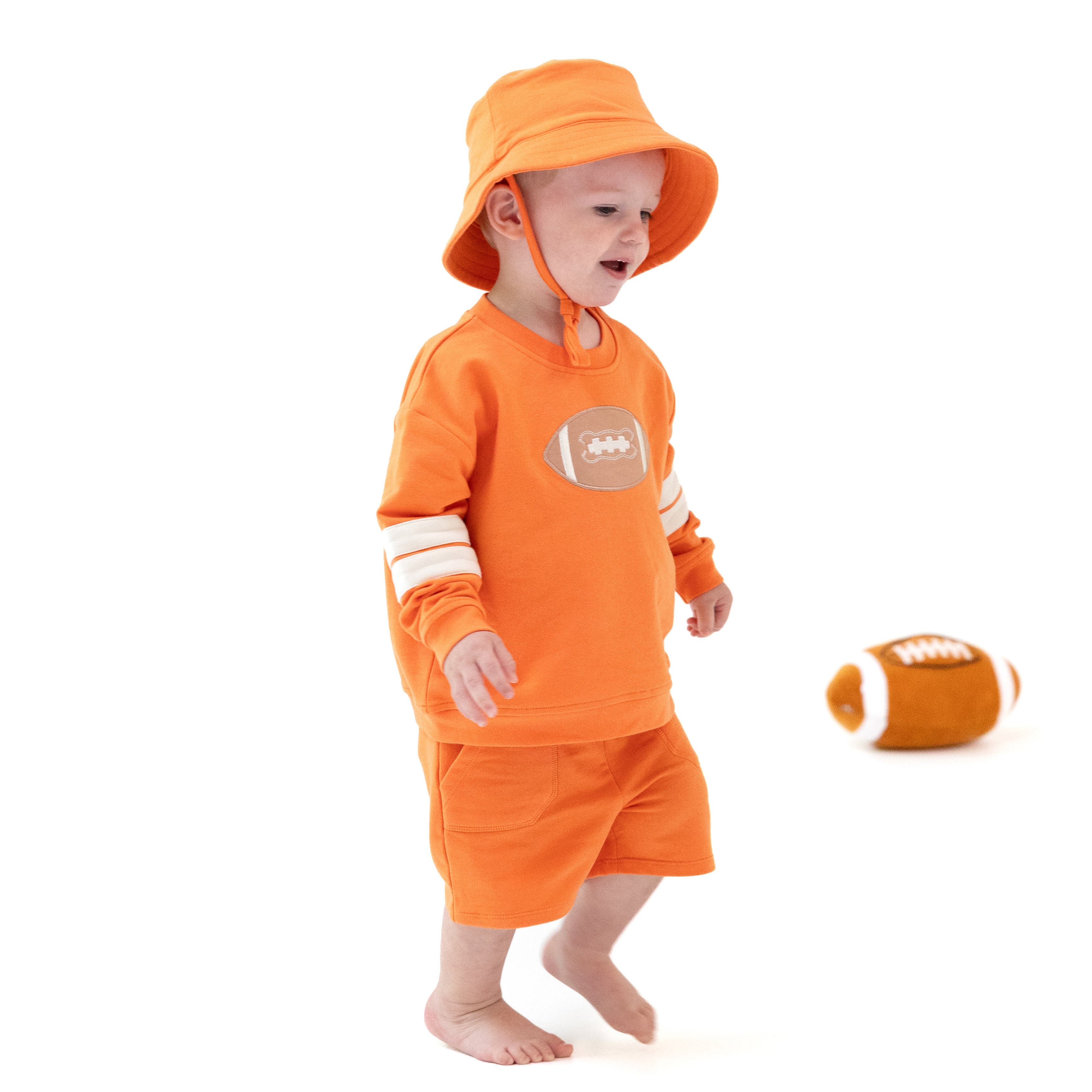 Cozy Drop Sleeve Sweatshirt With Varsity Stripes