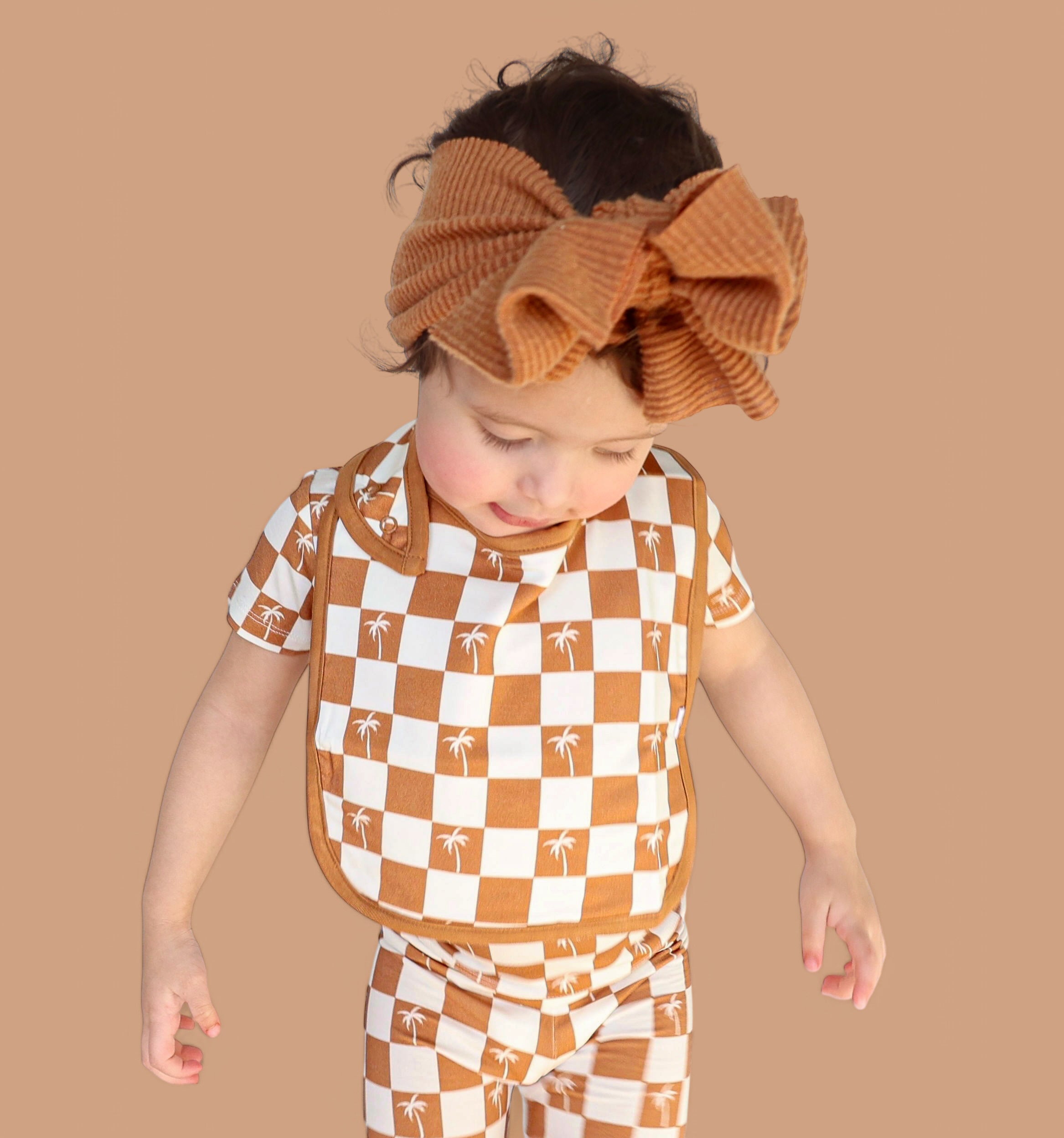 Exclusive Sandy Beach Checkers Dream Baby Bib