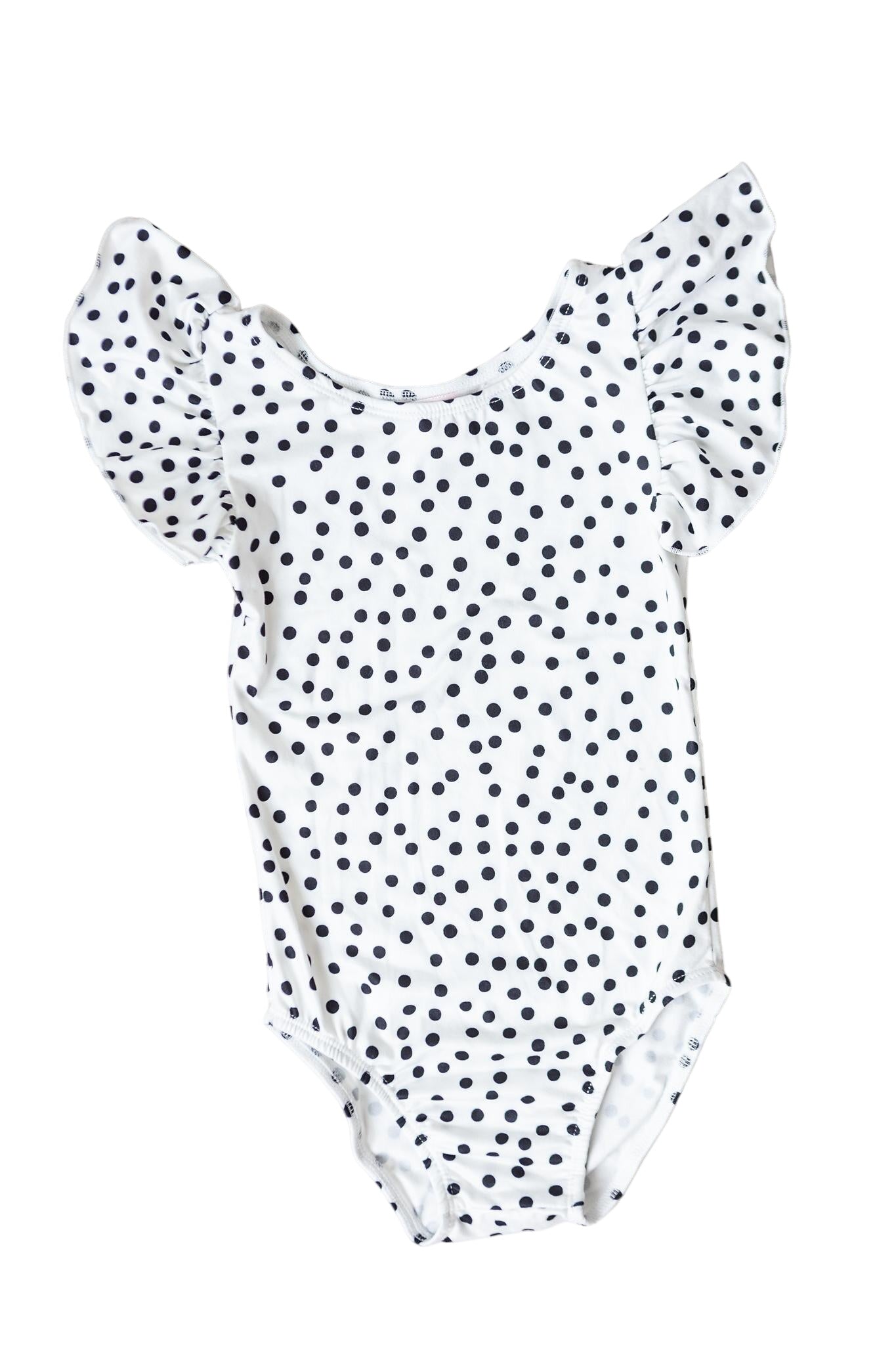 Scattered Dot S/s Flutter Sleeve Leotard