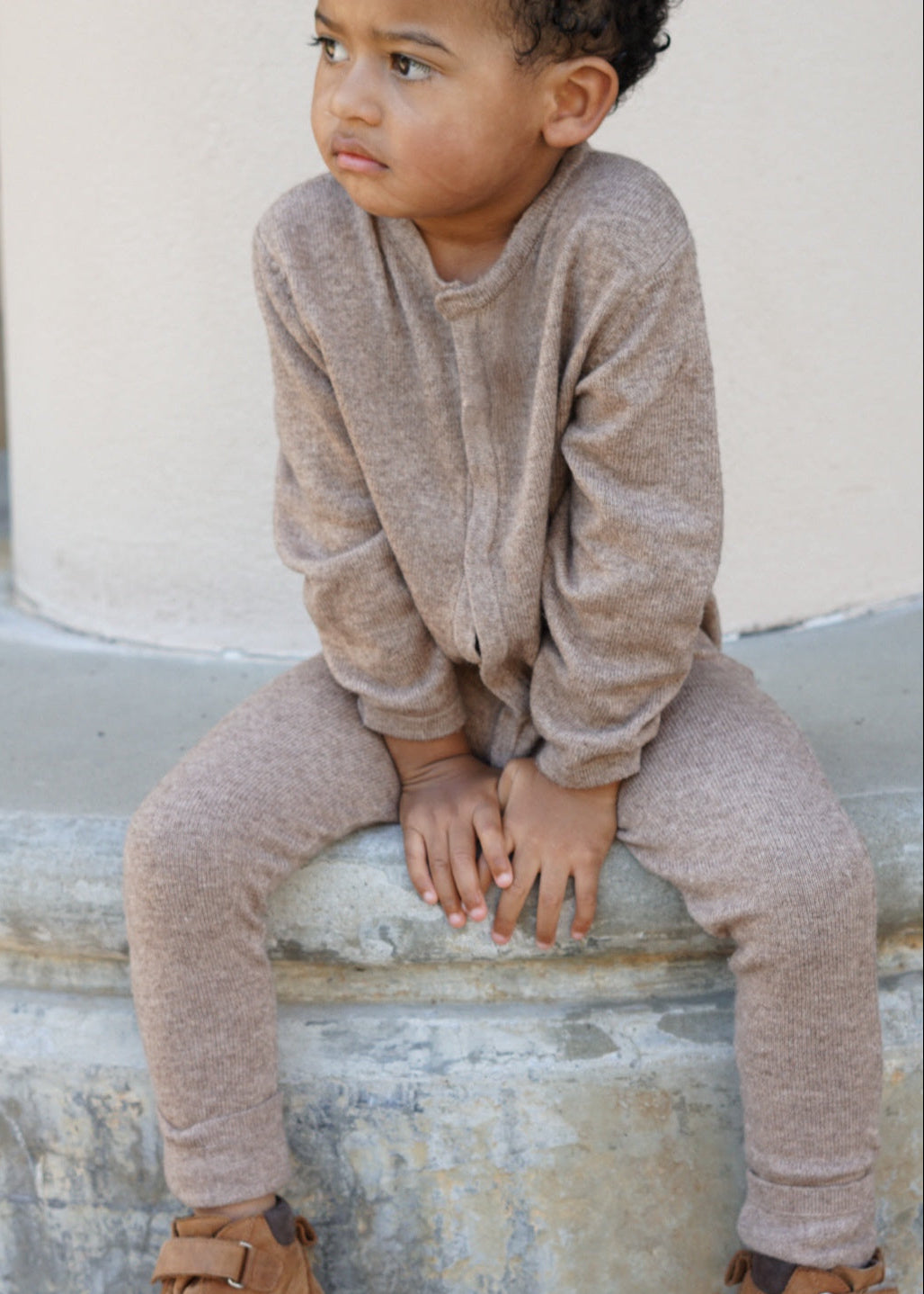 Thermal Merino Romper | Brown Melange