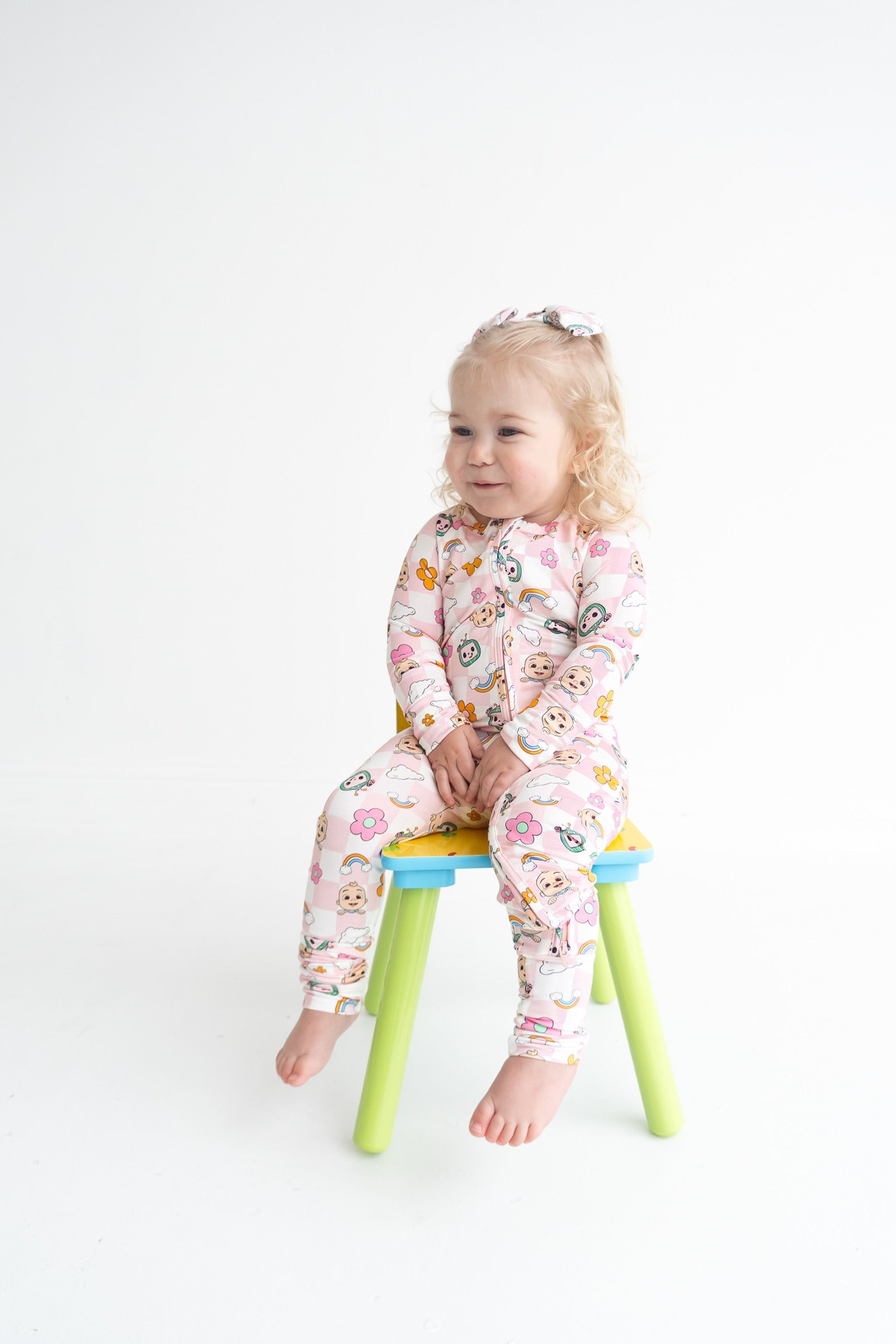 Dream Big Little Co X Cocomelon Jj Rainbow Checkers Dream Romper