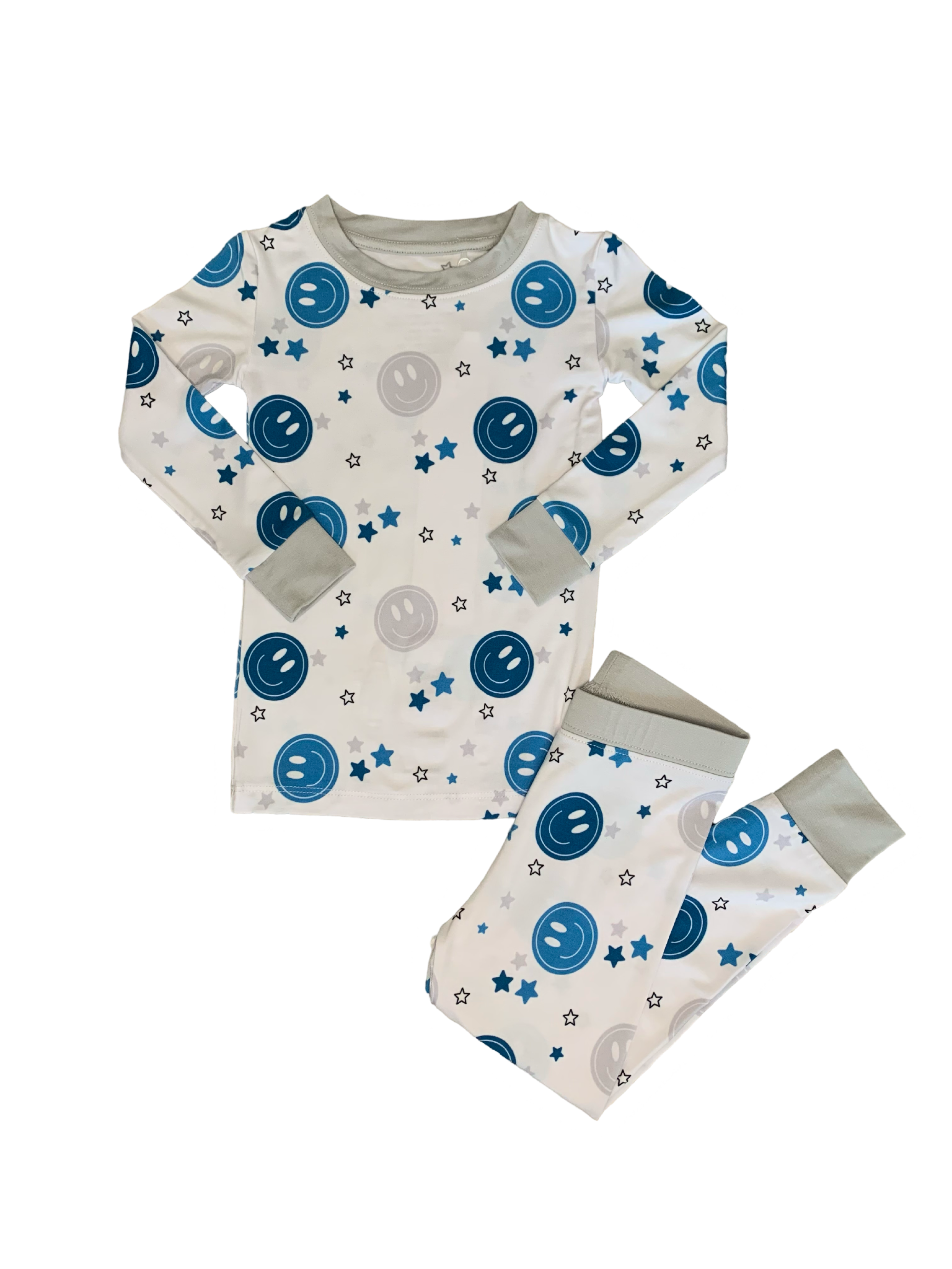 Two Piece Blue Smiley Set