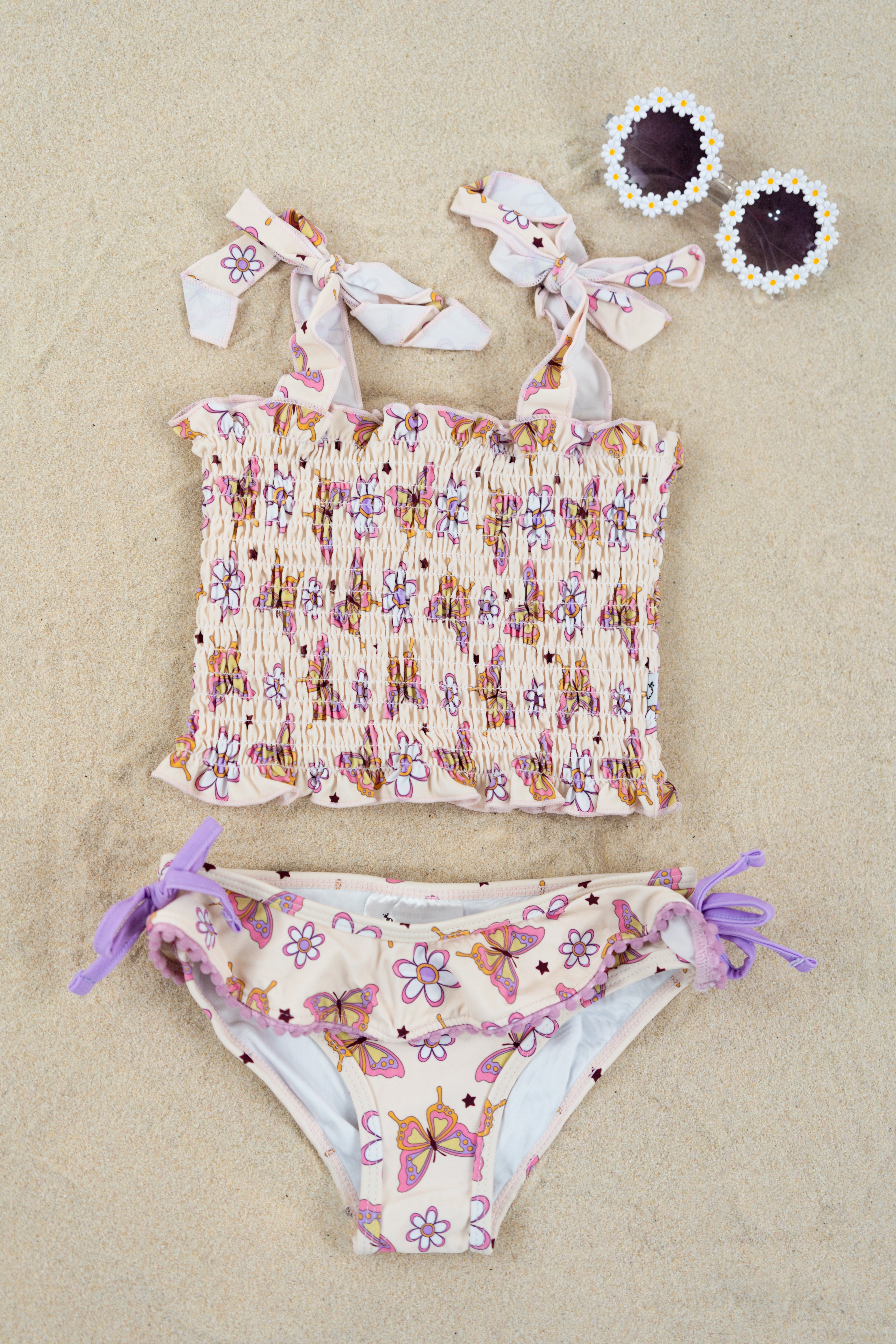 Blossomin’ Butterfly Dream Smocked Tankini Two Piece Swim Suit