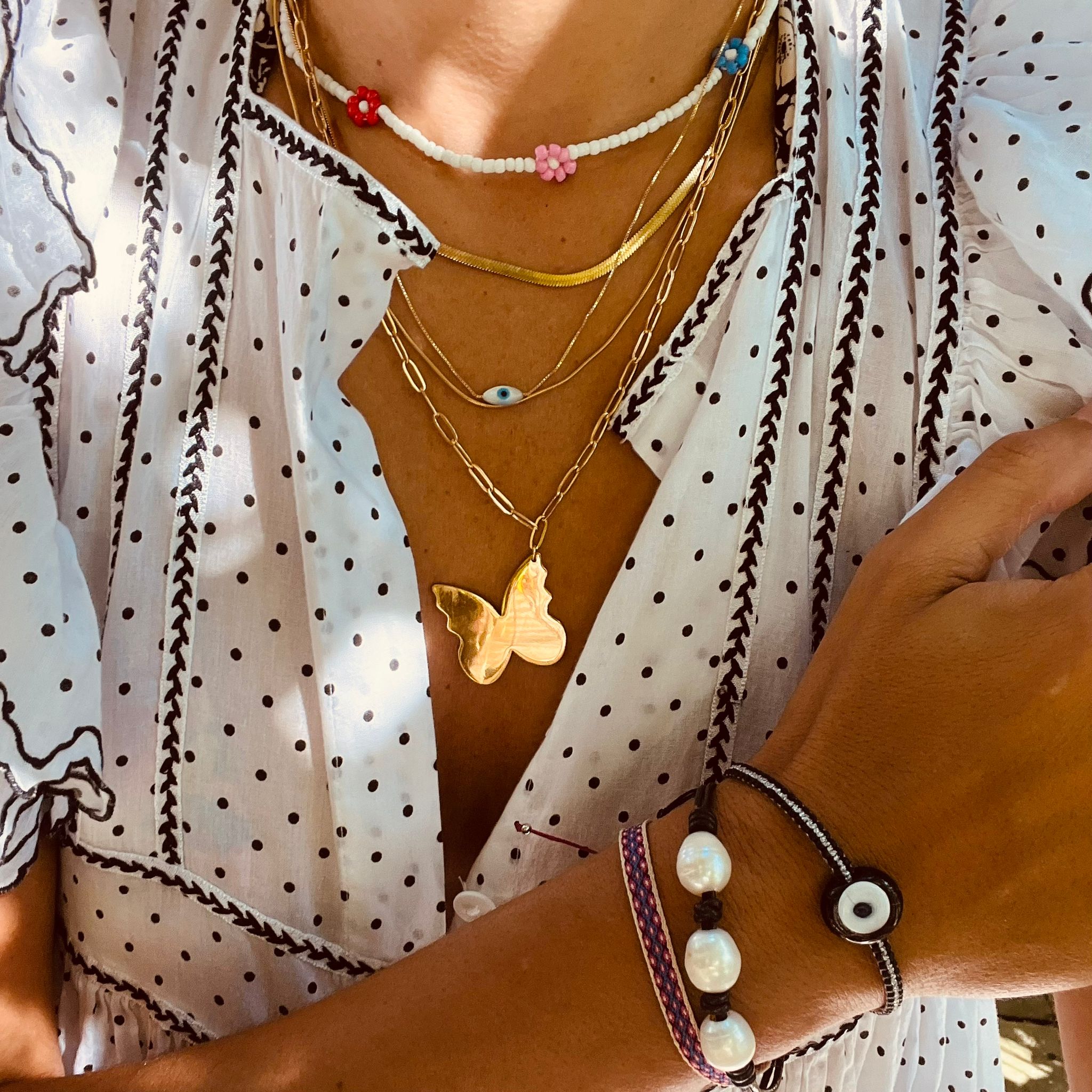 Triple Freshwater Baroque White Pearl Bracelet