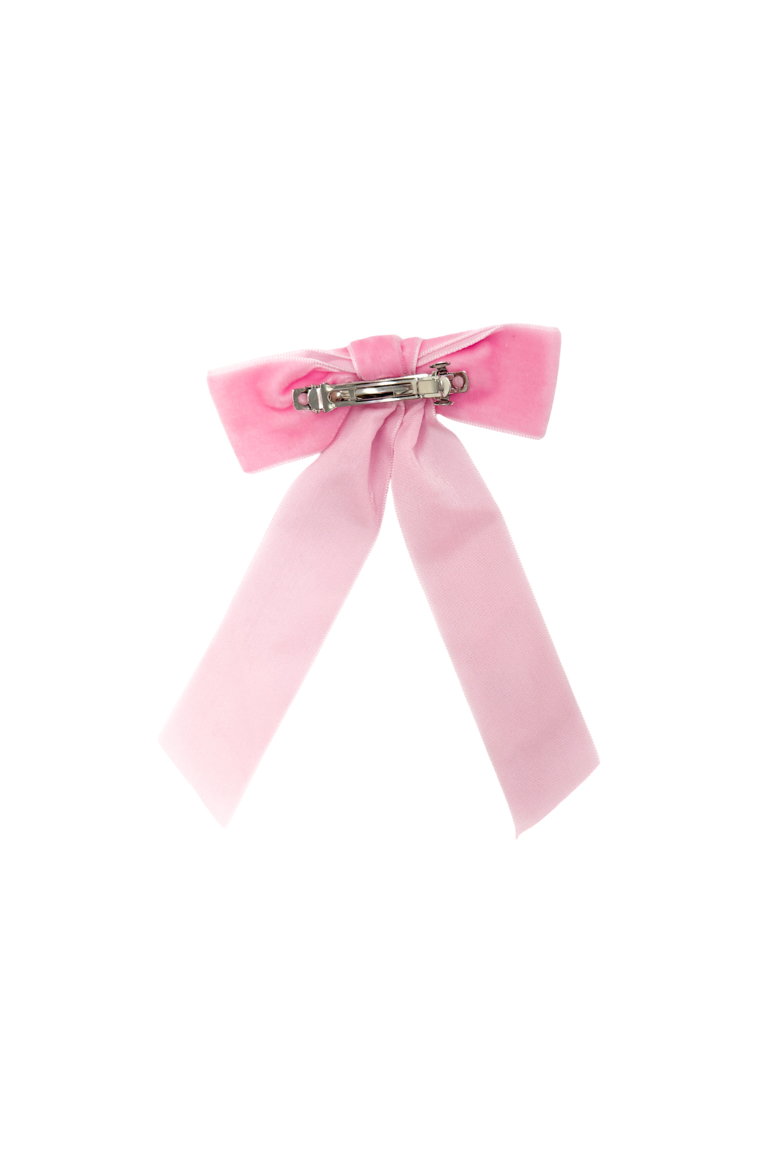 Velvet Long-tailed Bow Barrette
