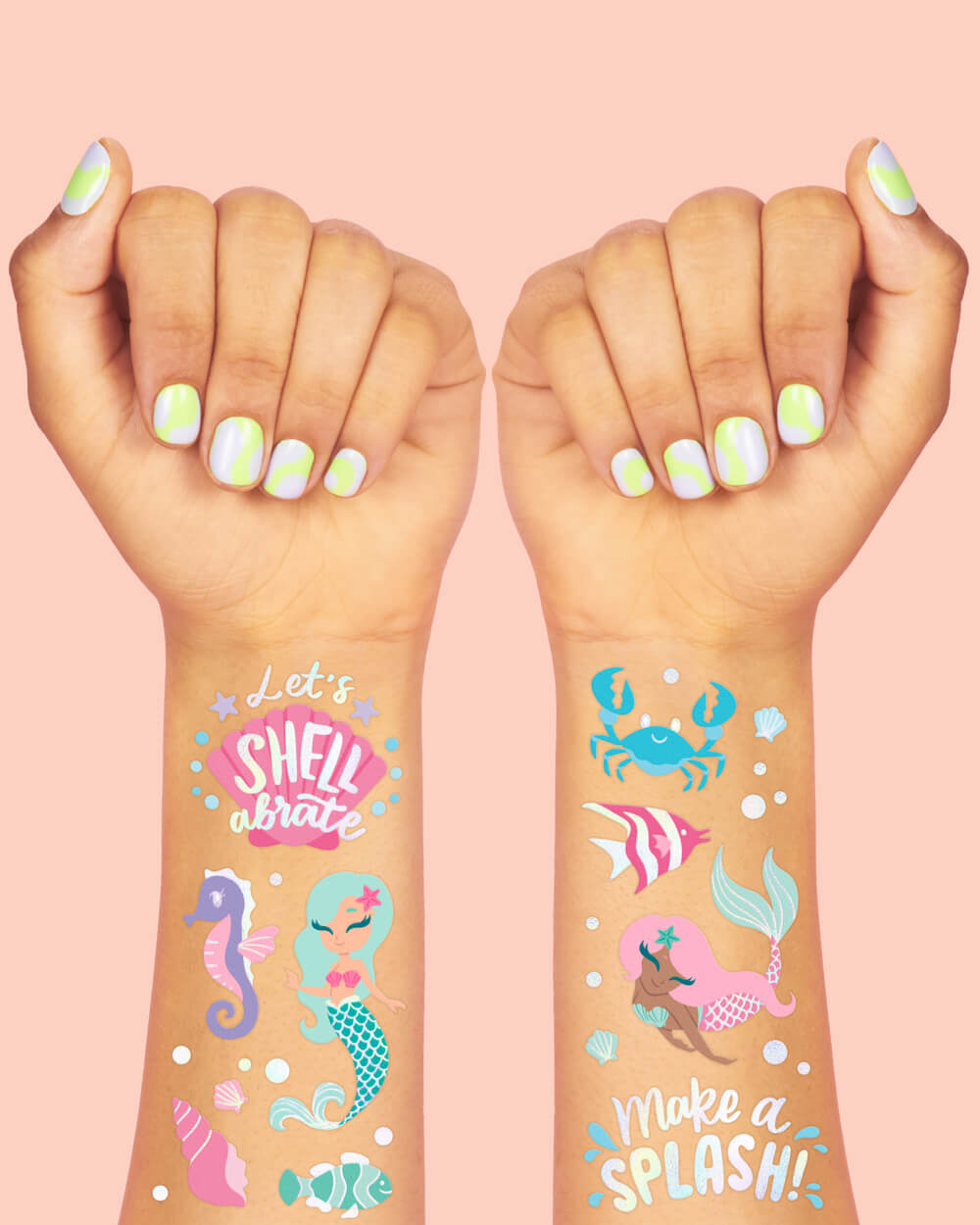 Mermazing Tats - 56 Foil Temporary Tattoos