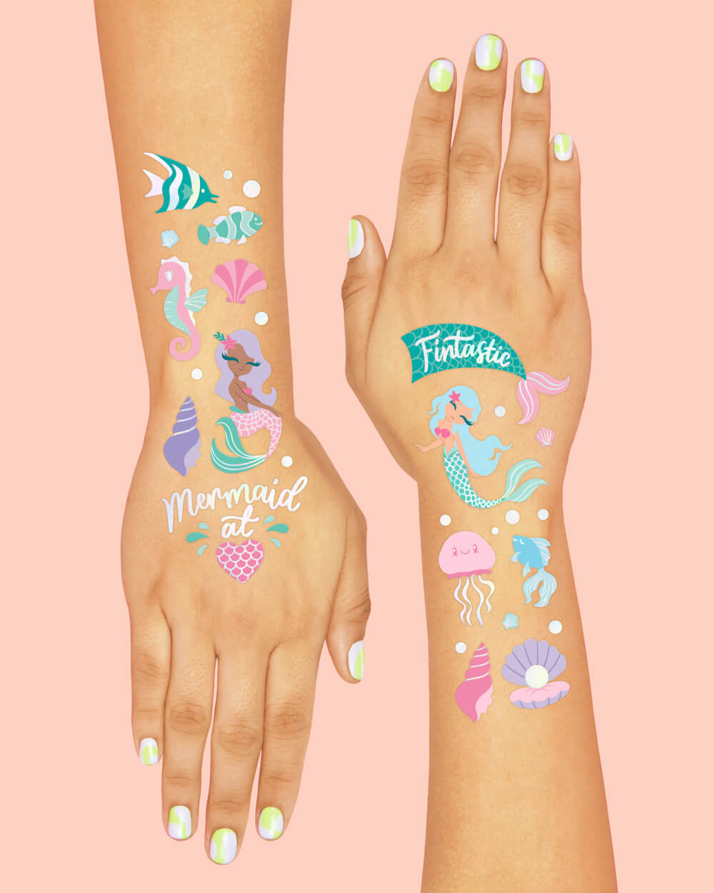 Mermazing Tats - 56 Foil Temporary Tattoos