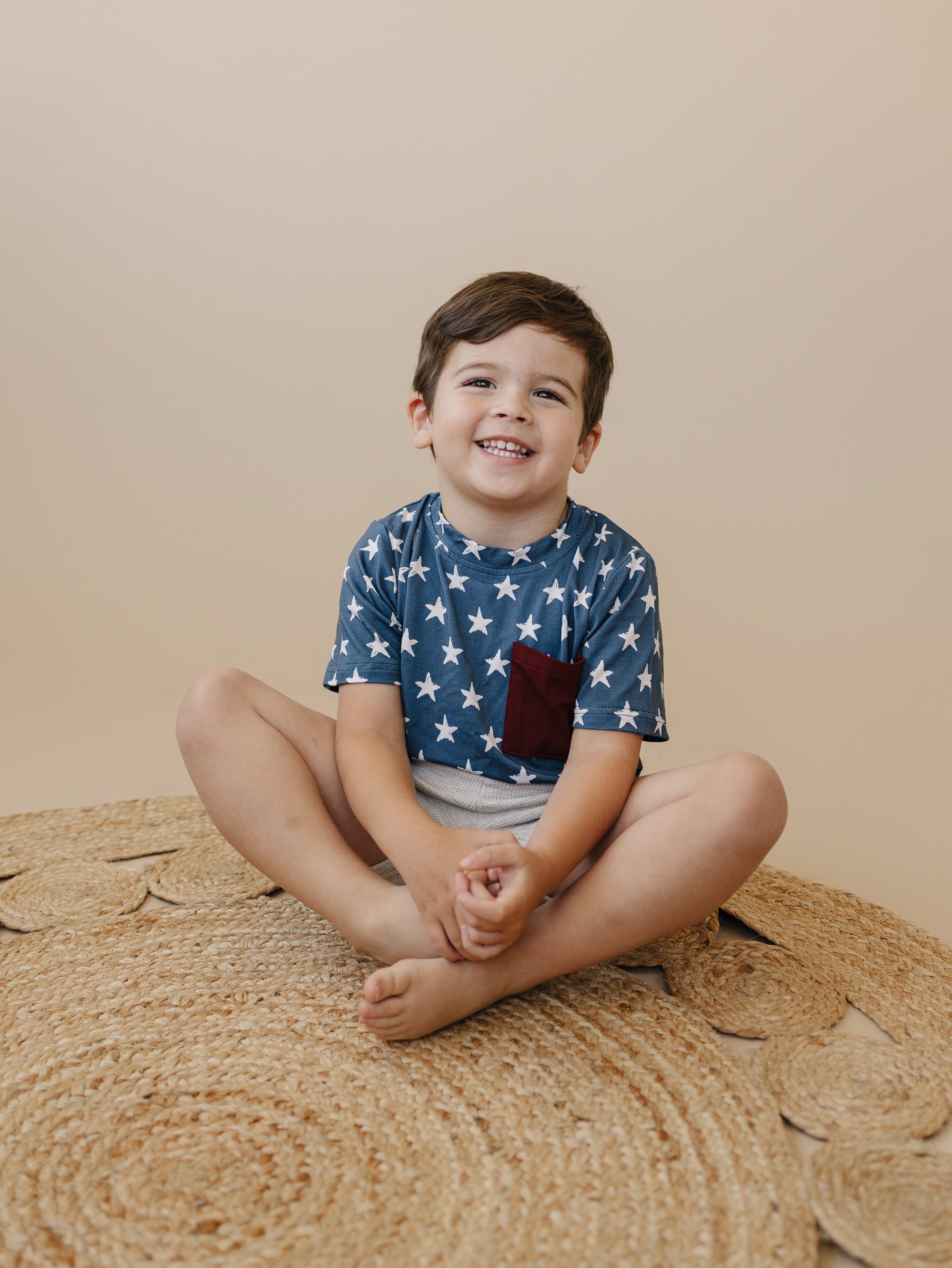 Navy Stars 4th Of July Bamboo Pocket Tee