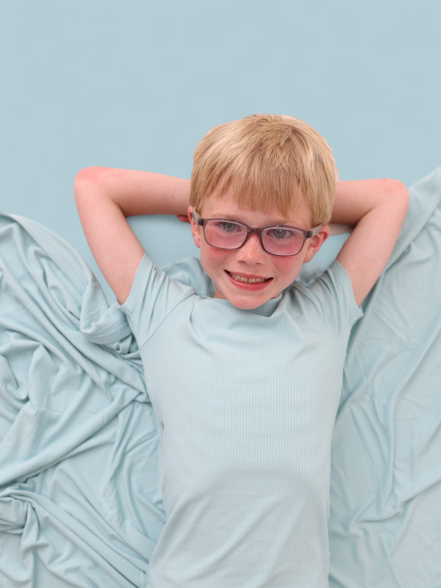 Hazy Blue Rib Dream Short Set