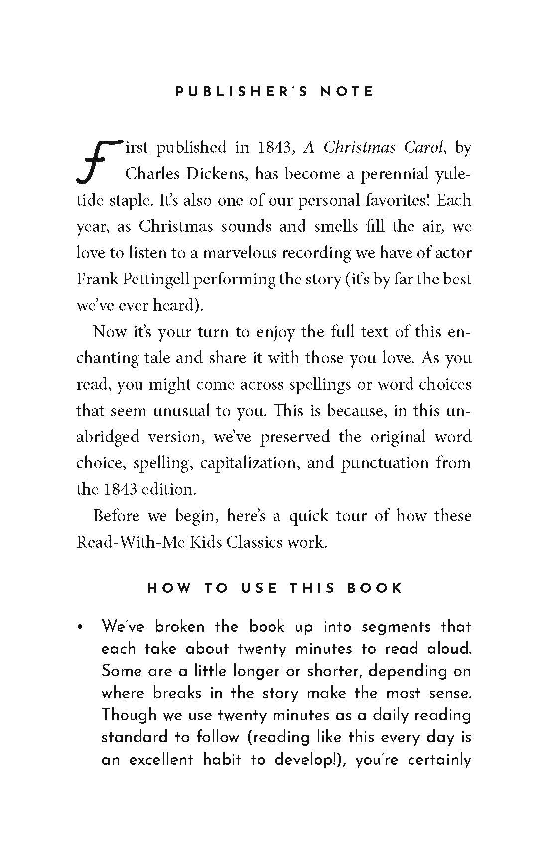 A Christmas Carol: The Read-with-me Edition