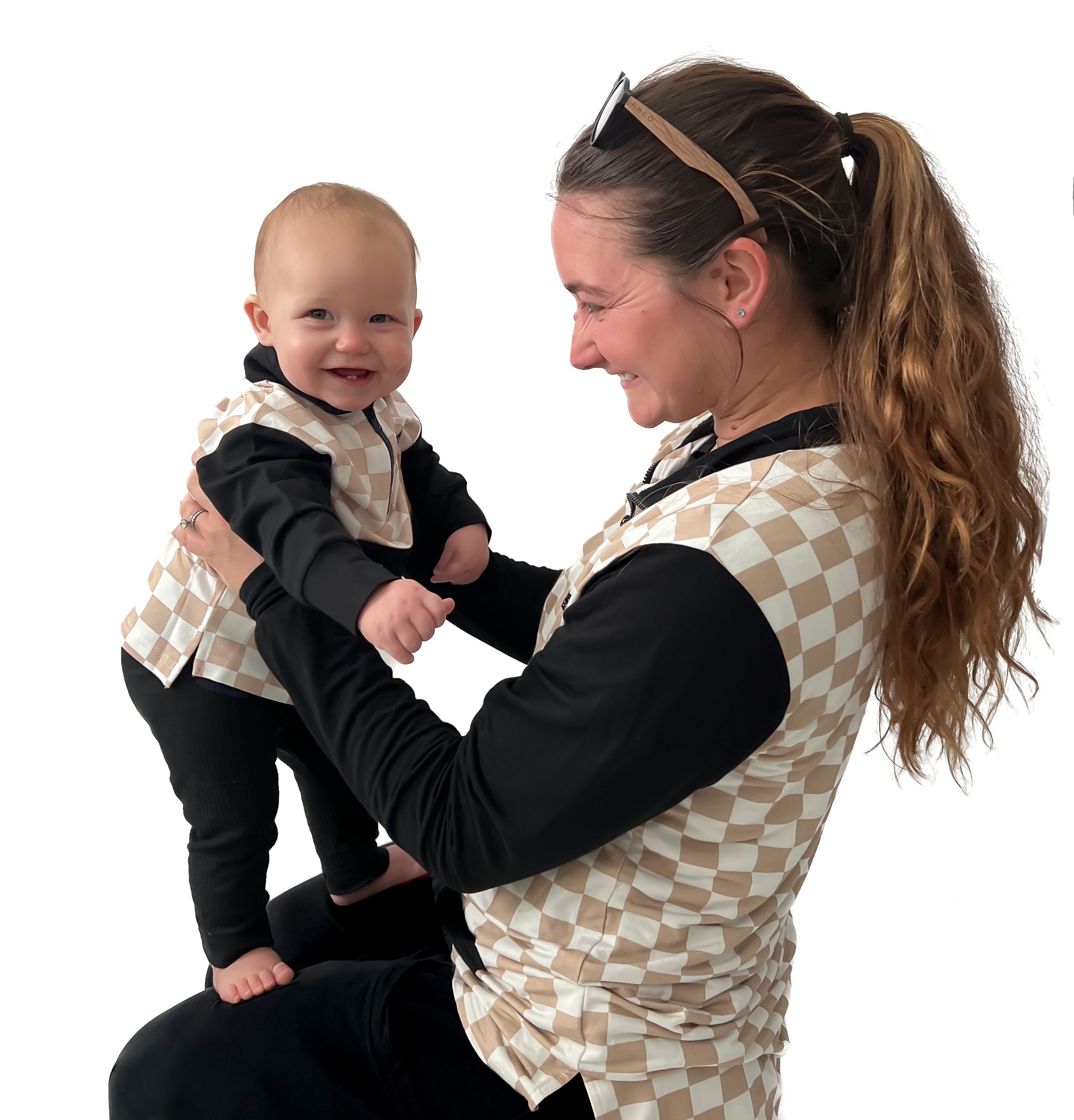 Adult - Bamboo Checkered Color Block Pullover