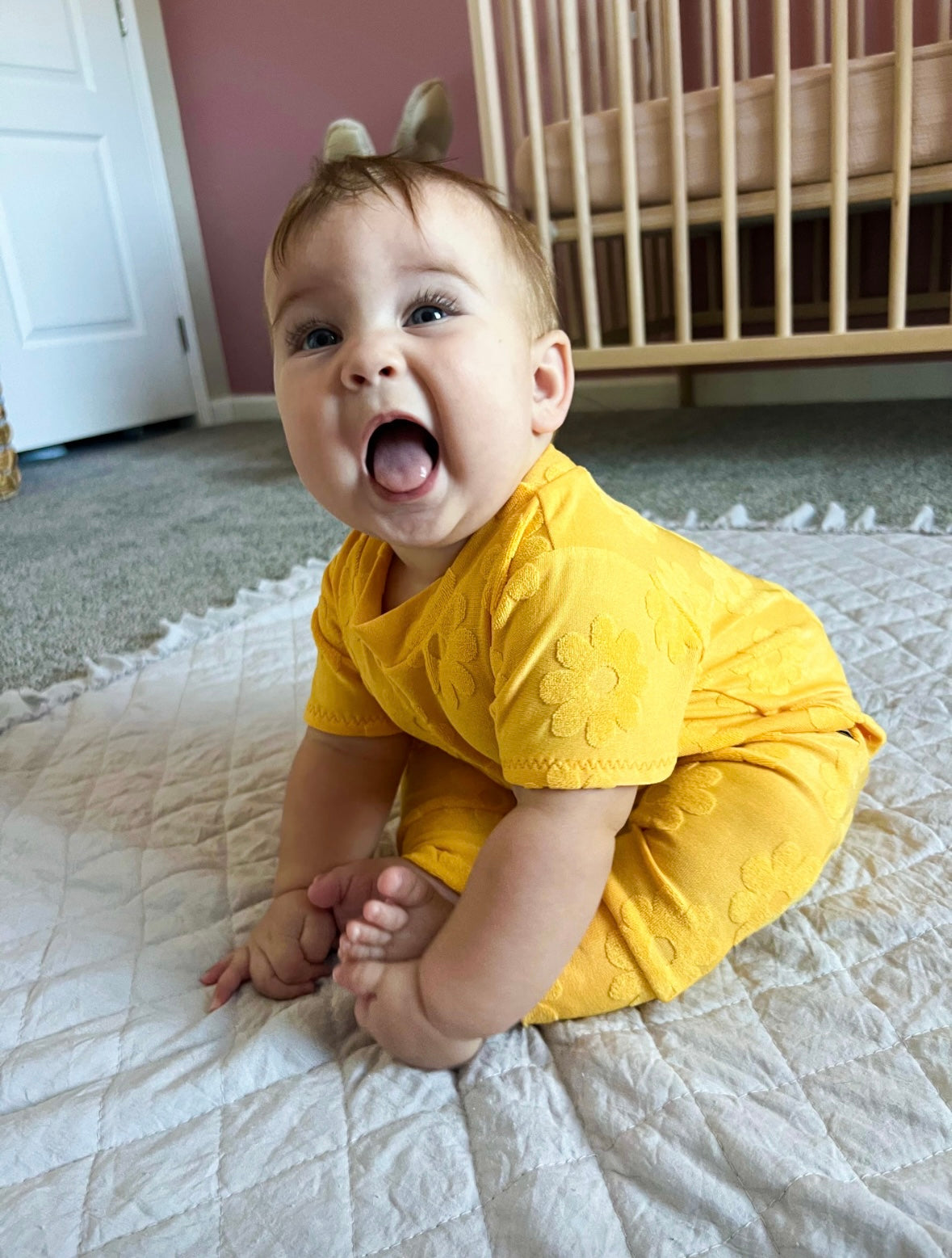 Groovy Bloom Textured Harem Rompers