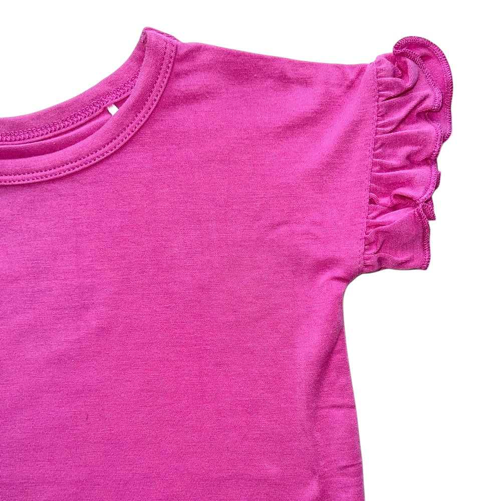 Korrie Pink Bamboo Ruffle Tee