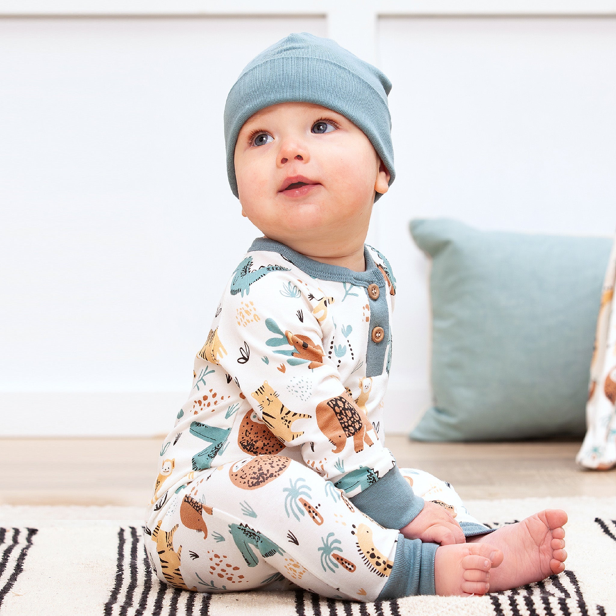 Jungle Jamboree Bamboo Henley Romper