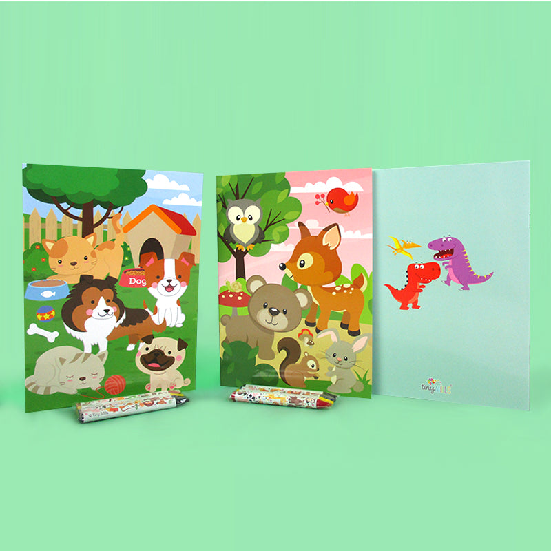 Animal Coloring Books With Crayons Party Favors - Set Of 6 Or 12