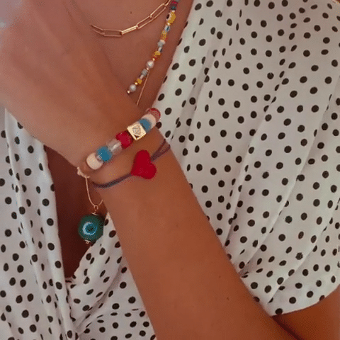 Le Catch X Oiya: Liberty Gold Heart Charm Bracelet