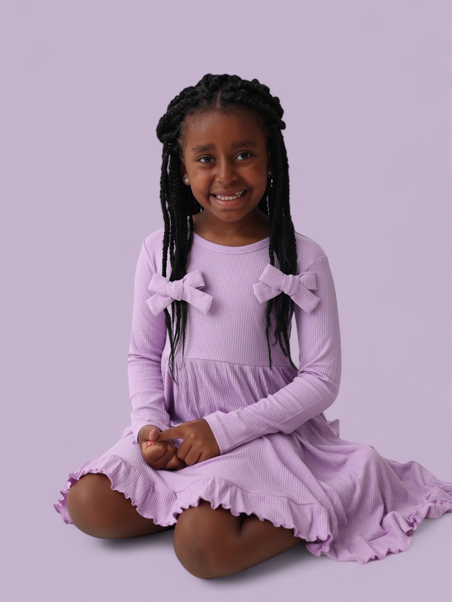 Amethyst Rib Dream Ruffle Dress