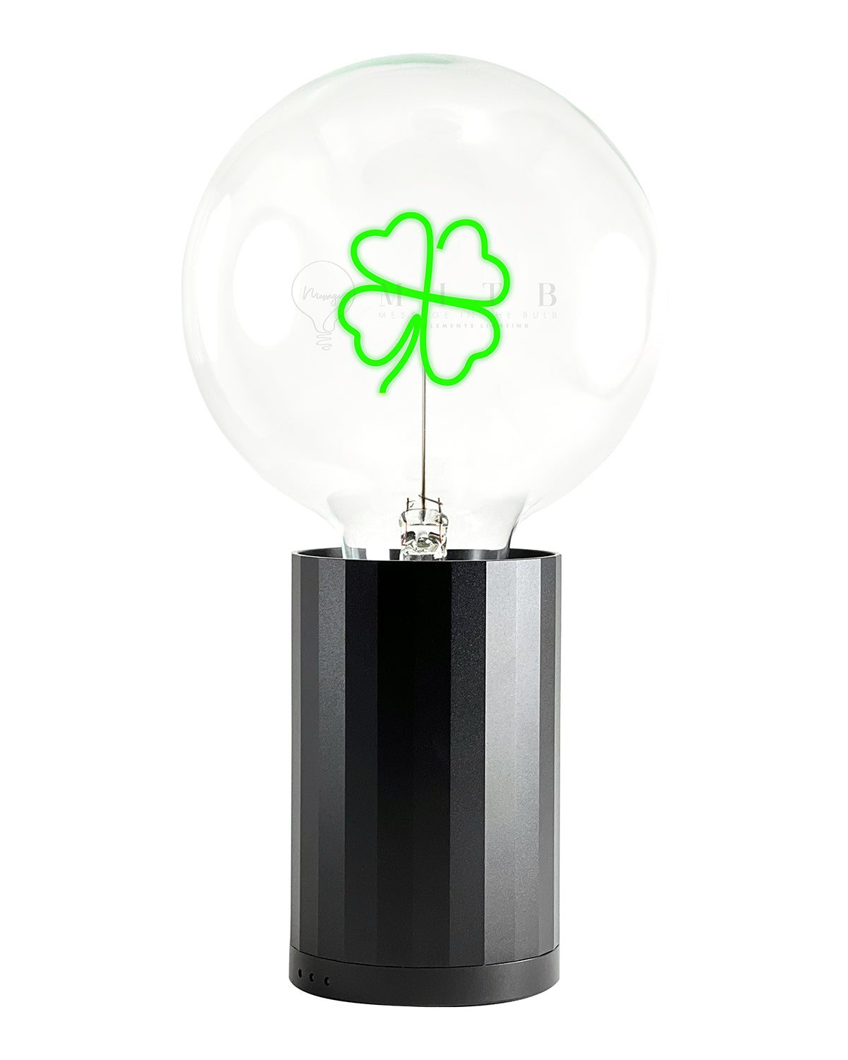 Mitb Bulb Clover Green With Base Table Lamp Portable